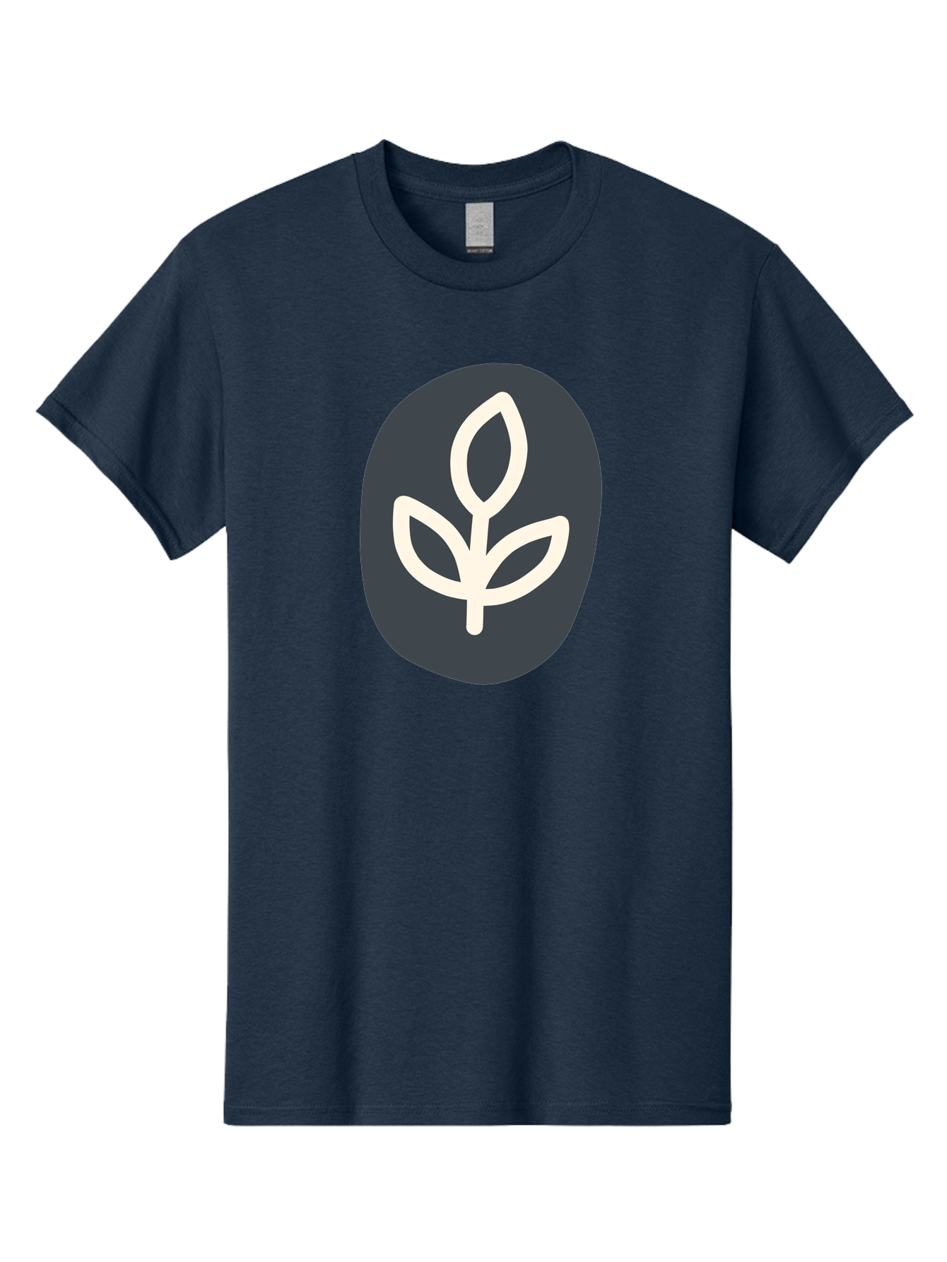 Sprouting-Seedling Men'S Graphic Tee, 100% Cotton, Comfortable Casual Summer Wear, Machine Washable, Simple Icon, Plant Symbol, Eco-Friendly Design, Minimalistic Style, Seedling Graphic, Nature-Inspired, White Plant On Dark Gray, Aab792
