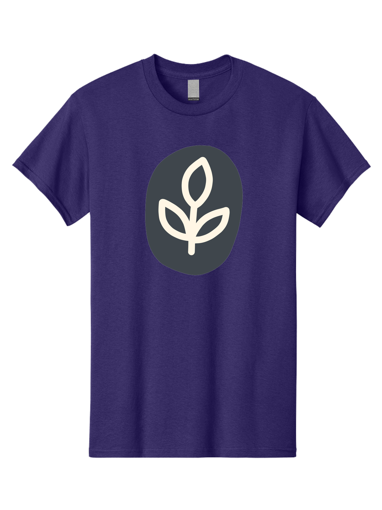 Sprouting-Seedling Men'S Graphic Tee, 100% Cotton, Comfortable Casual Summer Wear, Machine Washable, Simple Icon, Plant Symbol, Eco-Friendly Design, Minimalistic Style, Seedling Graphic, Nature-Inspired, White Plant On Dark Gray, Aab792