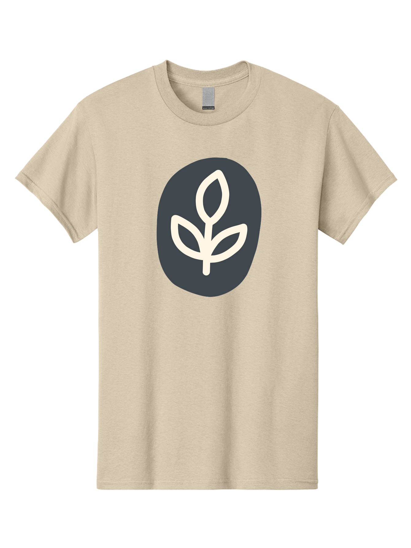 Sprouting-Seedling Men'S Graphic Tee, 100% Cotton, Comfortable Casual Summer Wear, Machine Washable, Simple Icon, Plant Symbol, Eco-Friendly Design, Minimalistic Style, Seedling Graphic, Nature-Inspired, White Plant On Dark Gray, Aab792