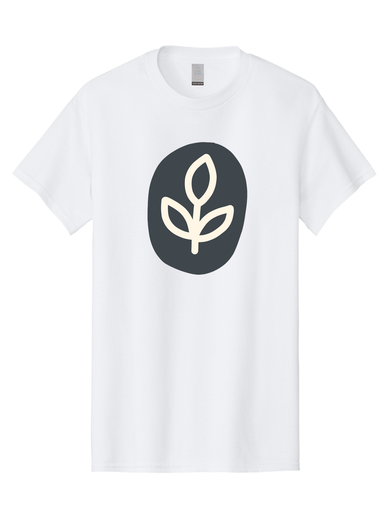 Sprouting-Seedling Men'S Graphic Tee, 100% Cotton, Comfortable Casual Summer Wear, Machine Washable, Simple Icon, Plant Symbol, Eco-Friendly Design, Minimalistic Style, Seedling Graphic, Nature-Inspired, White Plant On Dark Gray, Aab792