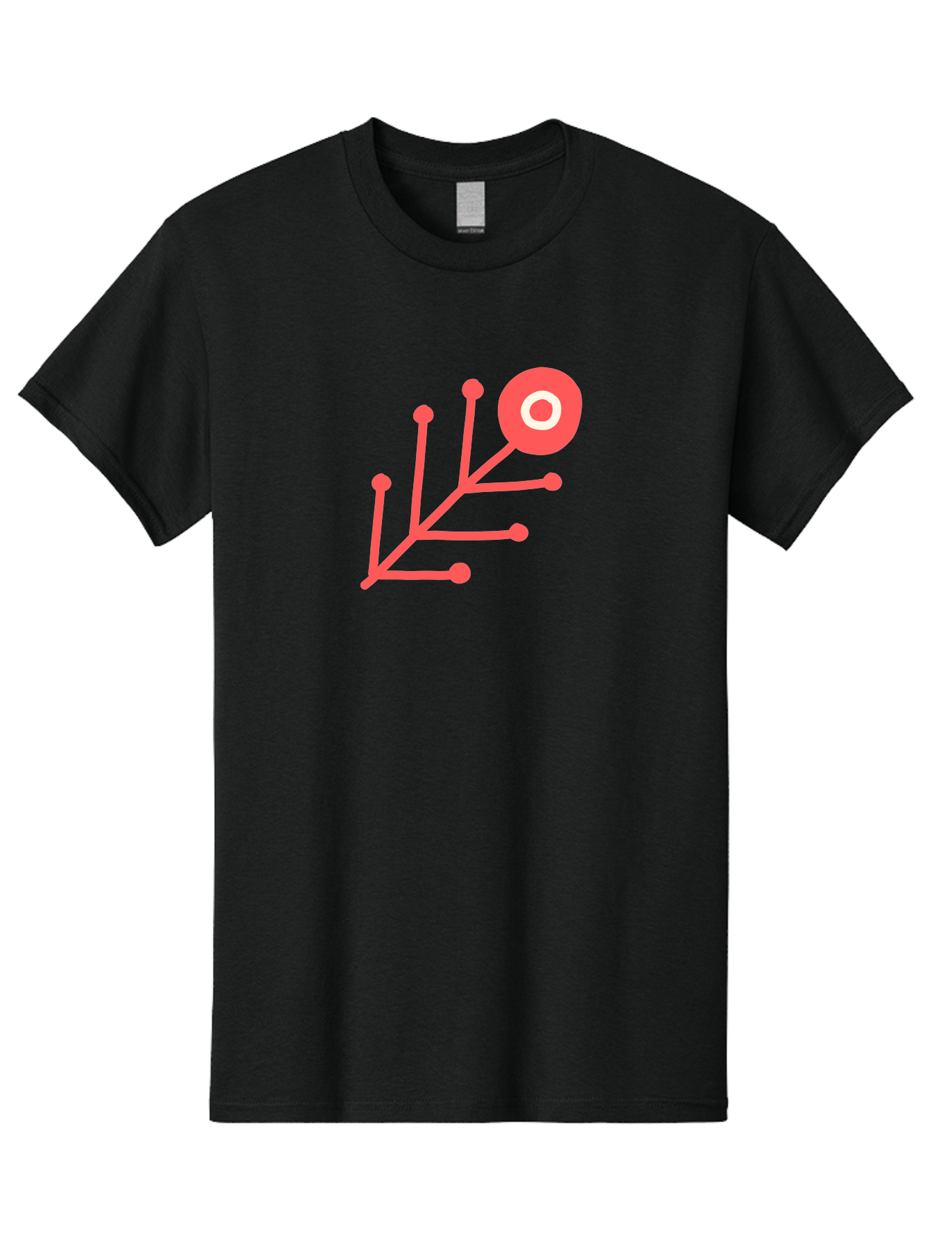 Target-Logo Men'S Graphic Tee, 100% Cotton, Comfortable Casual Summer Wear, Machine Washable, Red Lines, Branching Pattern, Geometric Shape, Modern Design, Abstract Art, Futuristic Style, Minimalist Graphic Aab802