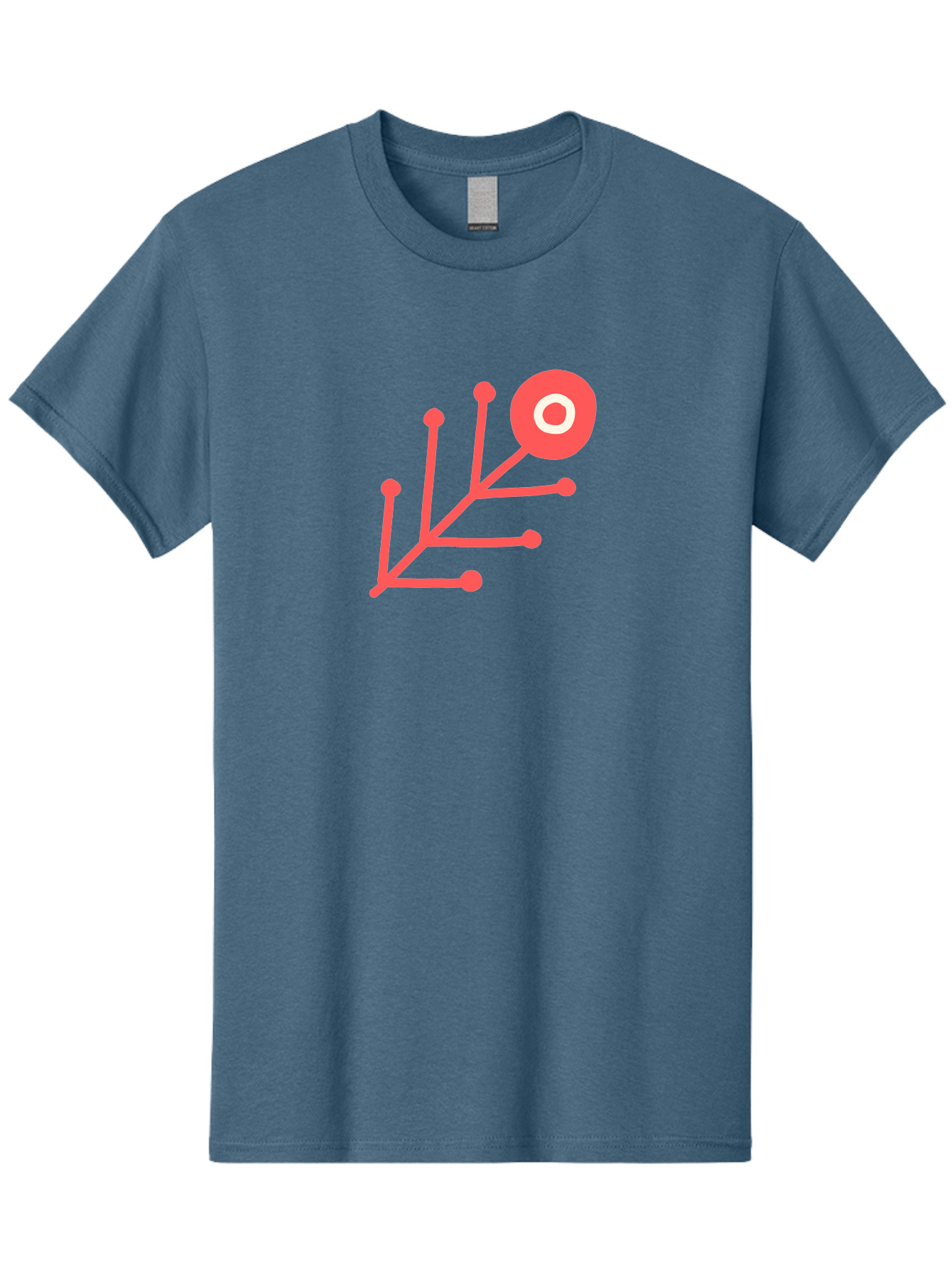 Target-Logo Men'S Graphic Tee, 100% Cotton, Comfortable Casual Summer Wear, Machine Washable, Red Lines, Branching Pattern, Geometric Shape, Modern Design, Abstract Art, Futuristic Style, Minimalist Graphic Aab802