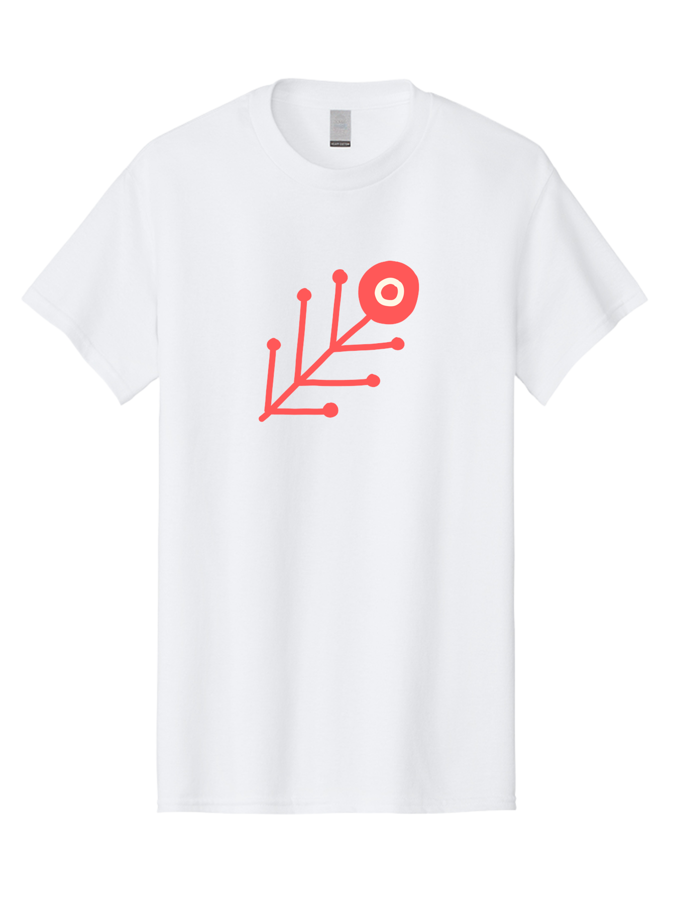 Target-Logo Men'S Graphic Tee, 100% Cotton, Comfortable Casual Summer Wear, Machine Washable, Red Lines, Branching Pattern, Geometric Shape, Modern Design, Abstract Art, Futuristic Style, Minimalist Graphic Aab802