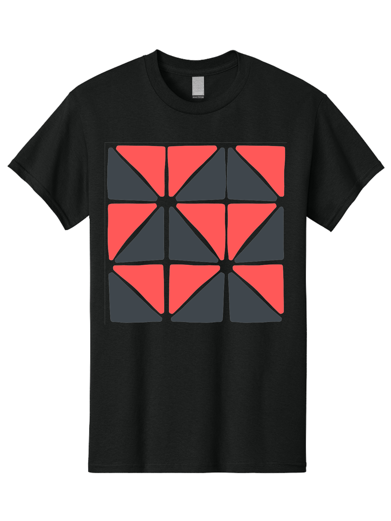 Triangles-Pattern Men'S Graphic Tee, 100% Cotton, Comfortable Casual Summer Wear, Machine Washable, Geometric Pattern, Pink And Gray Triangles, Modern Design, Abstract Art, Symmetrical Shapes, Graphic Elements, Digital Design Aab806