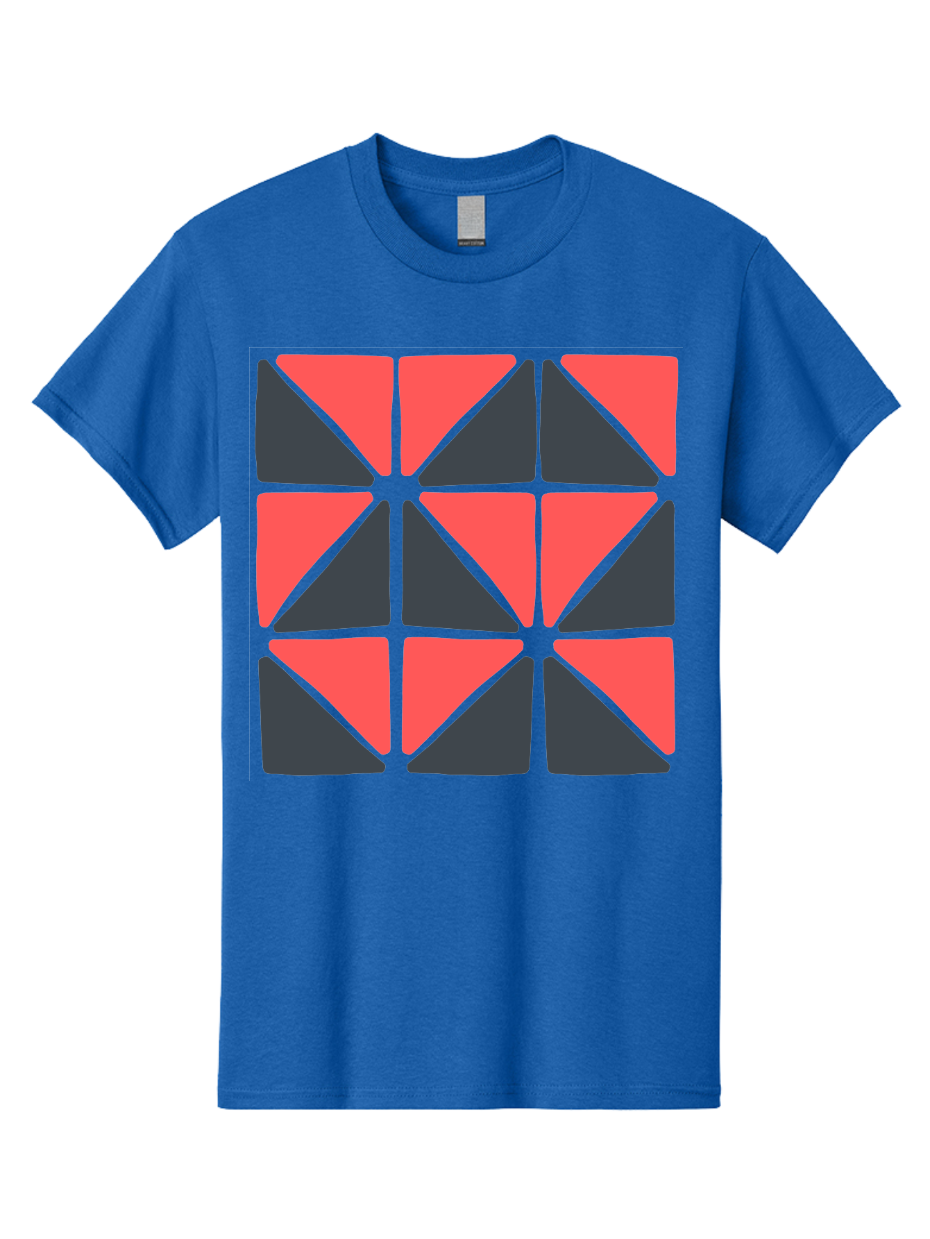 Triangles-Pattern Men'S Graphic Tee, 100% Cotton, Comfortable Casual Summer Wear, Machine Washable, Geometric Pattern, Pink And Gray Triangles, Modern Design, Abstract Art, Symmetrical Shapes, Graphic Elements, Digital Design Aab806