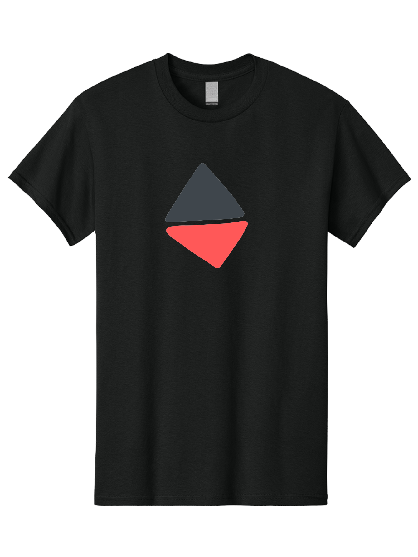 Triangles Men'S Graphic Tee, 100% Cotton, Comfortable Casual Summer Wear, Machine Washable, Geometric Shapes, Triangle Design, Overlapping Forms, Black And Red Colors, Simple Graphics, Abstract Art, Minimalist Style Aab807
