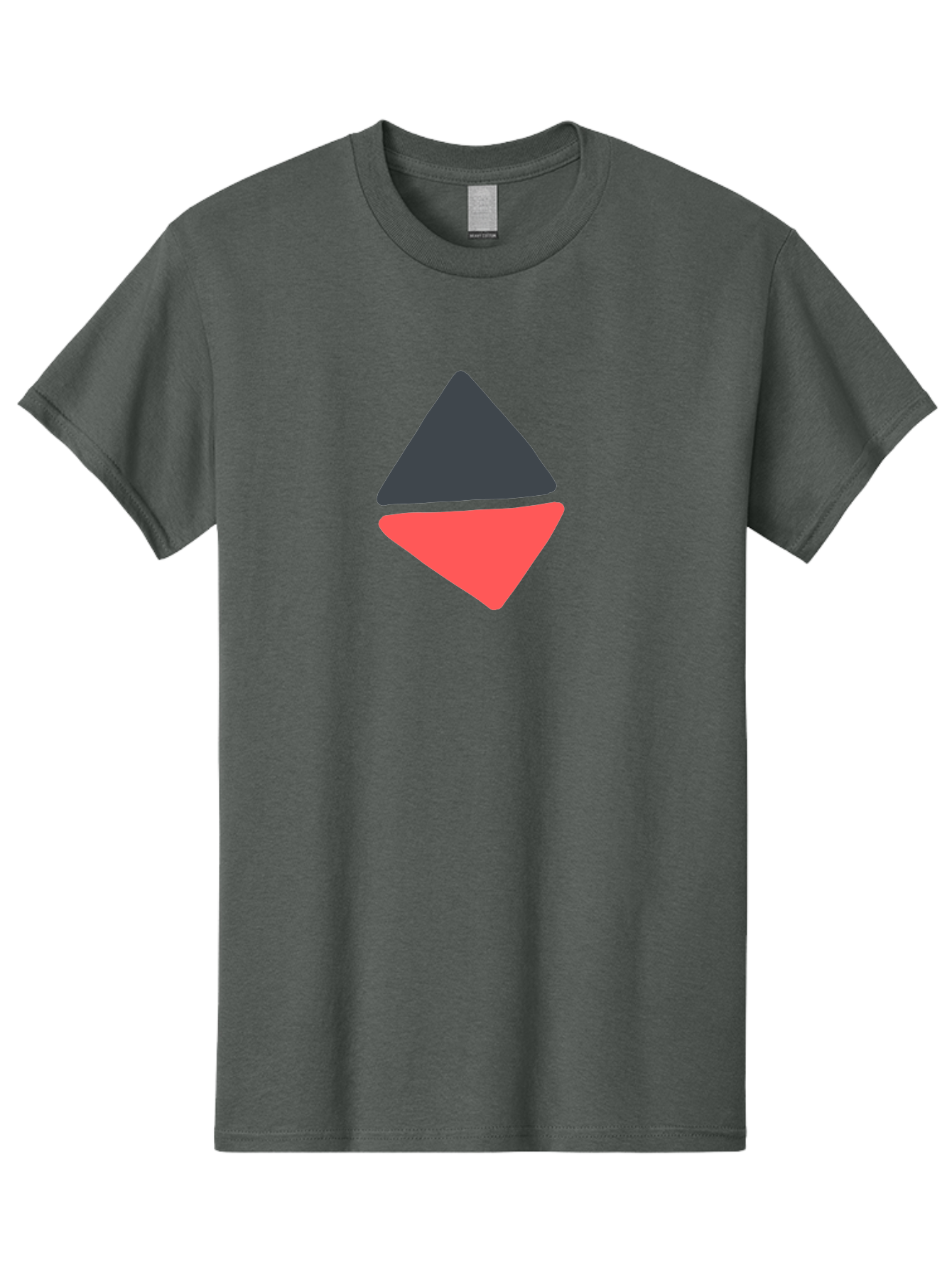 Triangles Men'S Graphic Tee, 100% Cotton, Comfortable Casual Summer Wear, Machine Washable, Geometric Shapes, Triangle Design, Overlapping Forms, Black And Red Colors, Simple Graphics, Abstract Art, Minimalist Style Aab807