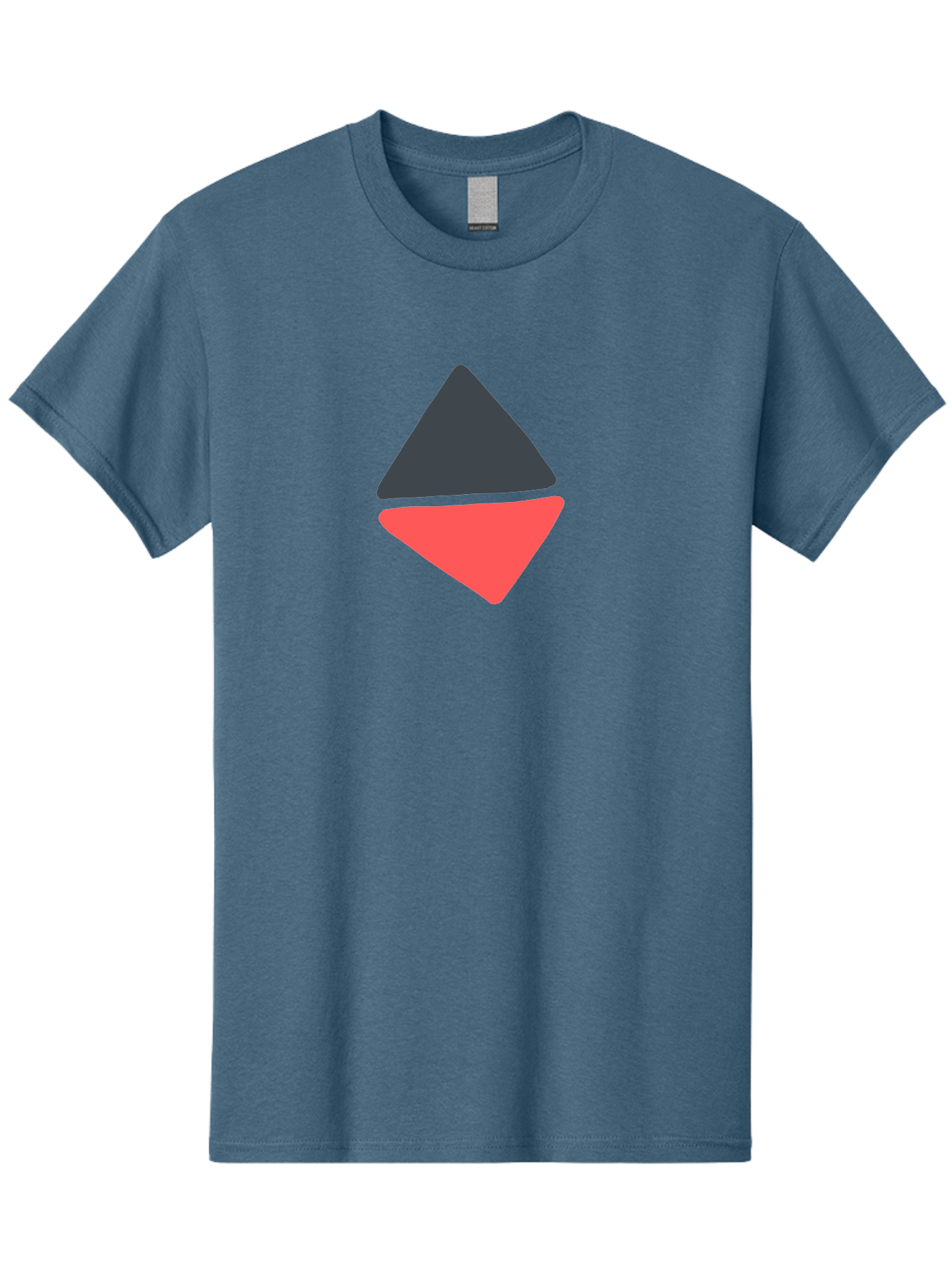 Triangles Men'S Graphic Tee, 100% Cotton, Comfortable Casual Summer Wear, Machine Washable, Geometric Shapes, Triangle Design, Overlapping Forms, Black And Red Colors, Simple Graphics, Abstract Art, Minimalist Style Aab807