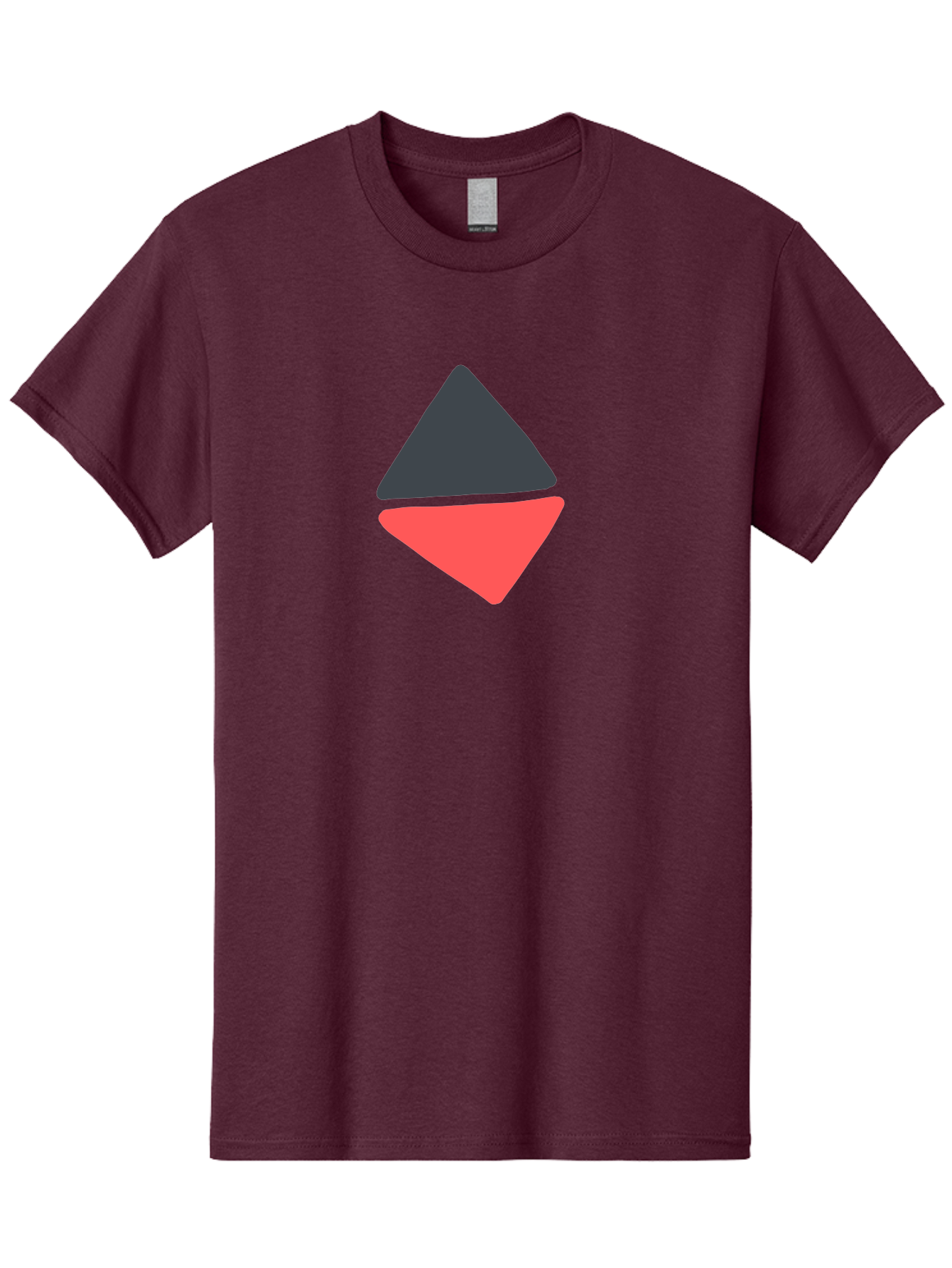 Triangles Men'S Graphic Tee, 100% Cotton, Comfortable Casual Summer Wear, Machine Washable, Geometric Shapes, Triangle Design, Overlapping Forms, Black And Red Colors, Simple Graphics, Abstract Art, Minimalist Style Aab807