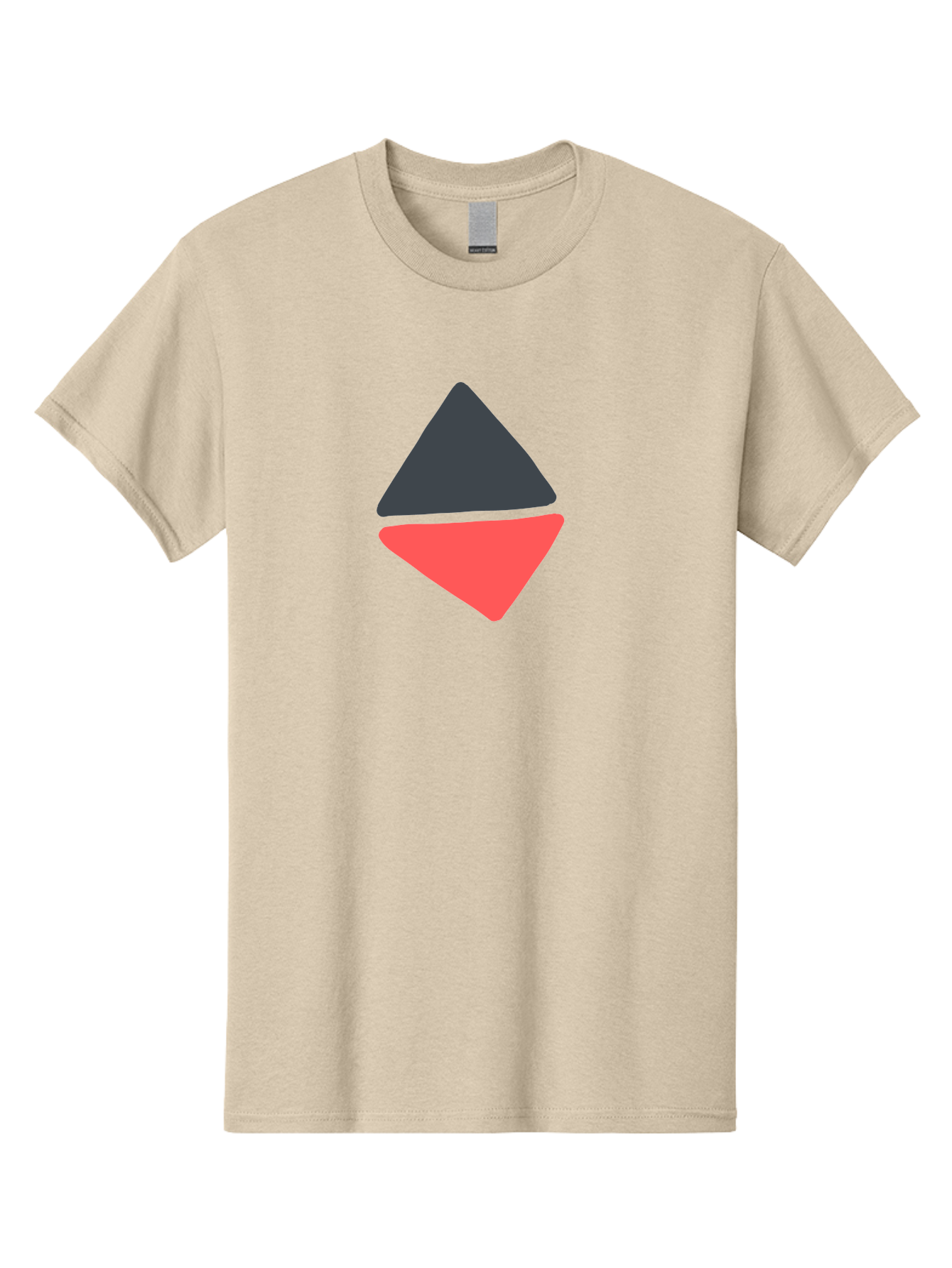 Triangles Men'S Graphic Tee, 100% Cotton, Comfortable Casual Summer Wear, Machine Washable, Geometric Shapes, Triangle Design, Overlapping Forms, Black And Red Colors, Simple Graphics, Abstract Art, Minimalist Style Aab807