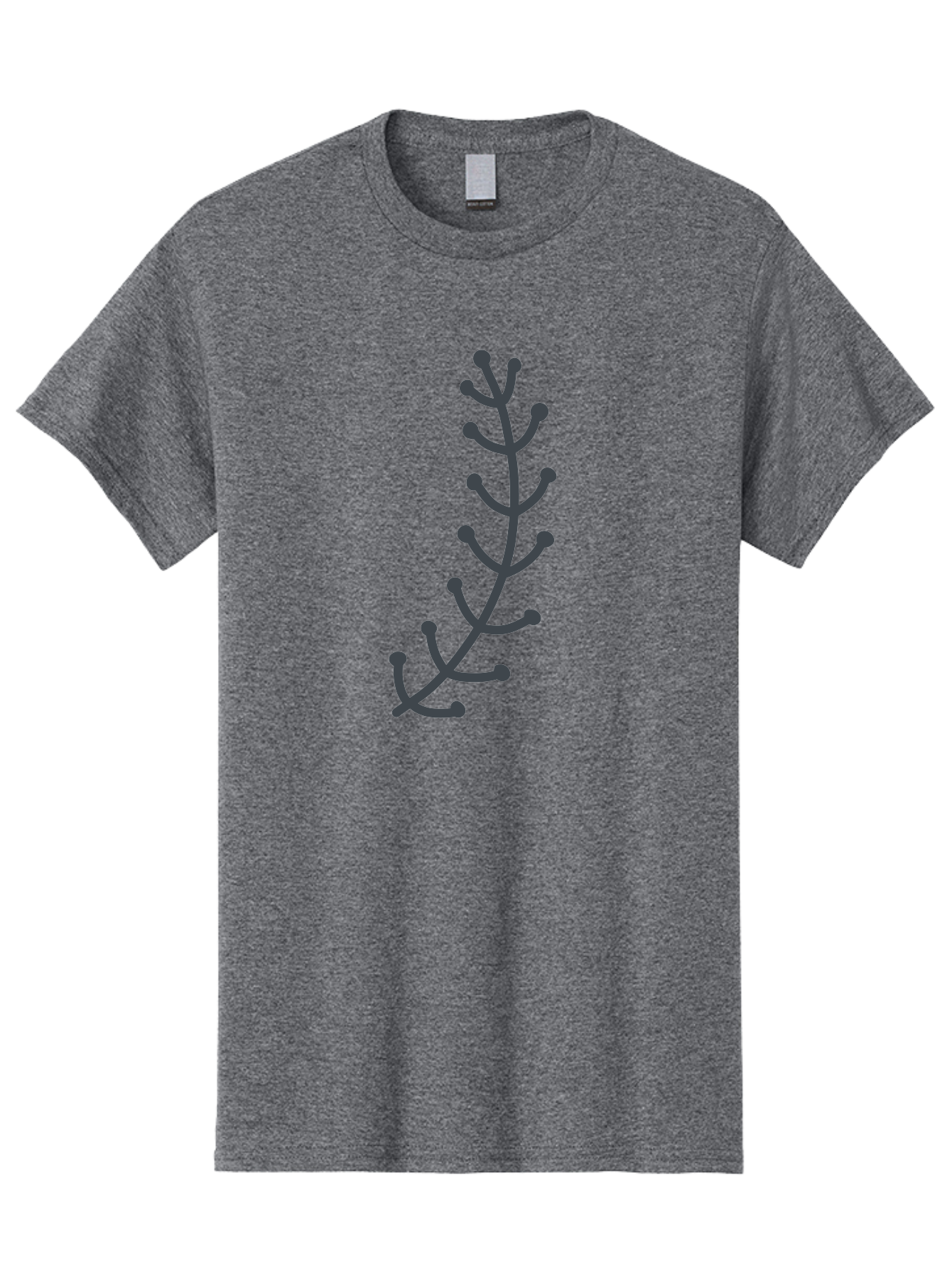 Twig Men'S Graphic Tee, 100% Cotton, Comfortable Casual Summer Wear, Machine Washable, Simple Plant Illustration, Purple Stems, Rounded Leaves, Digital Art, Minimalist Design, Abstract Botanical Aab814