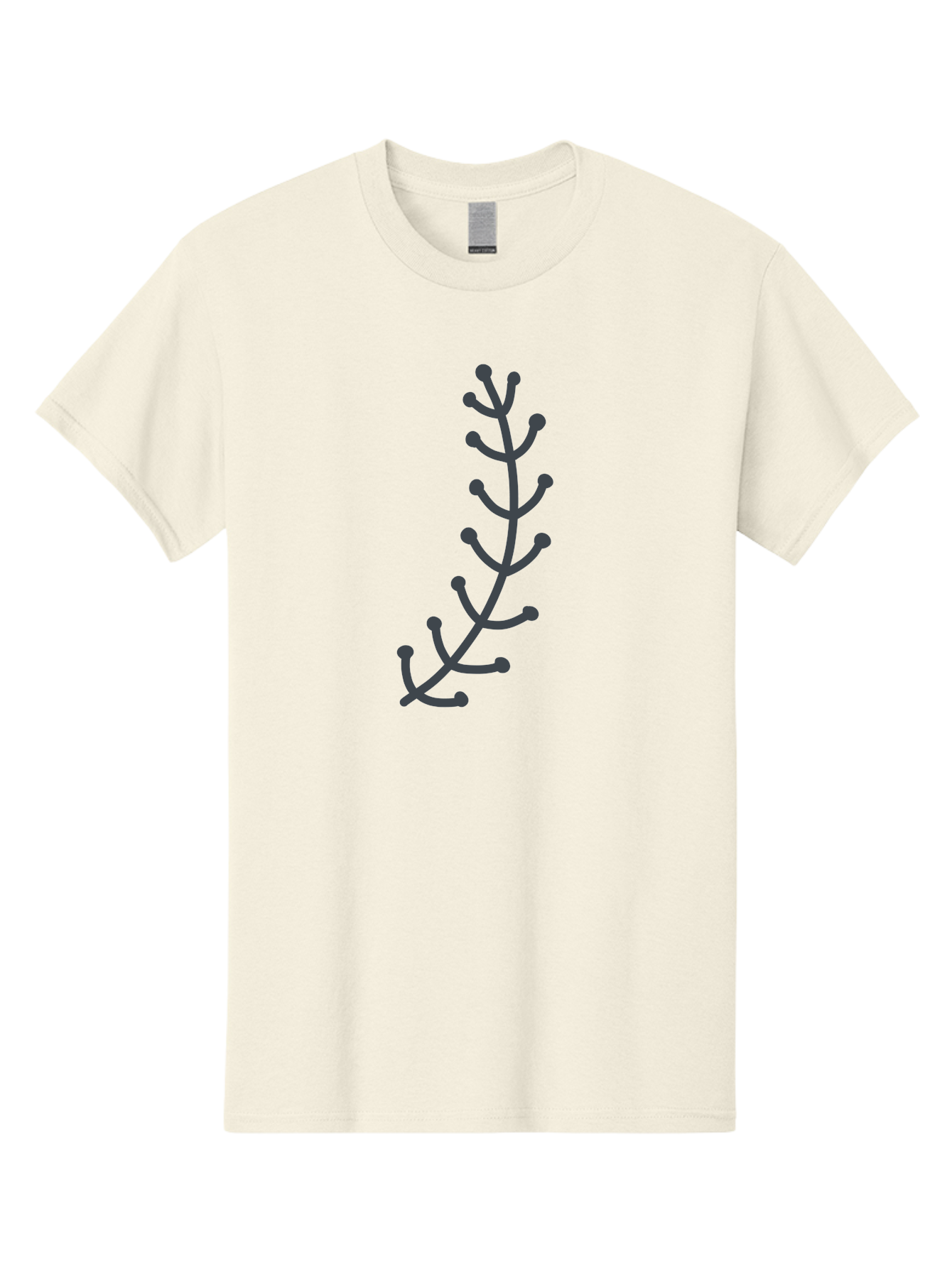 Twig Men'S Graphic Tee, 100% Cotton, Comfortable Casual Summer Wear, Machine Washable, Simple Plant Illustration, Purple Stems, Rounded Leaves, Digital Art, Minimalist Design, Abstract Botanical Aab814