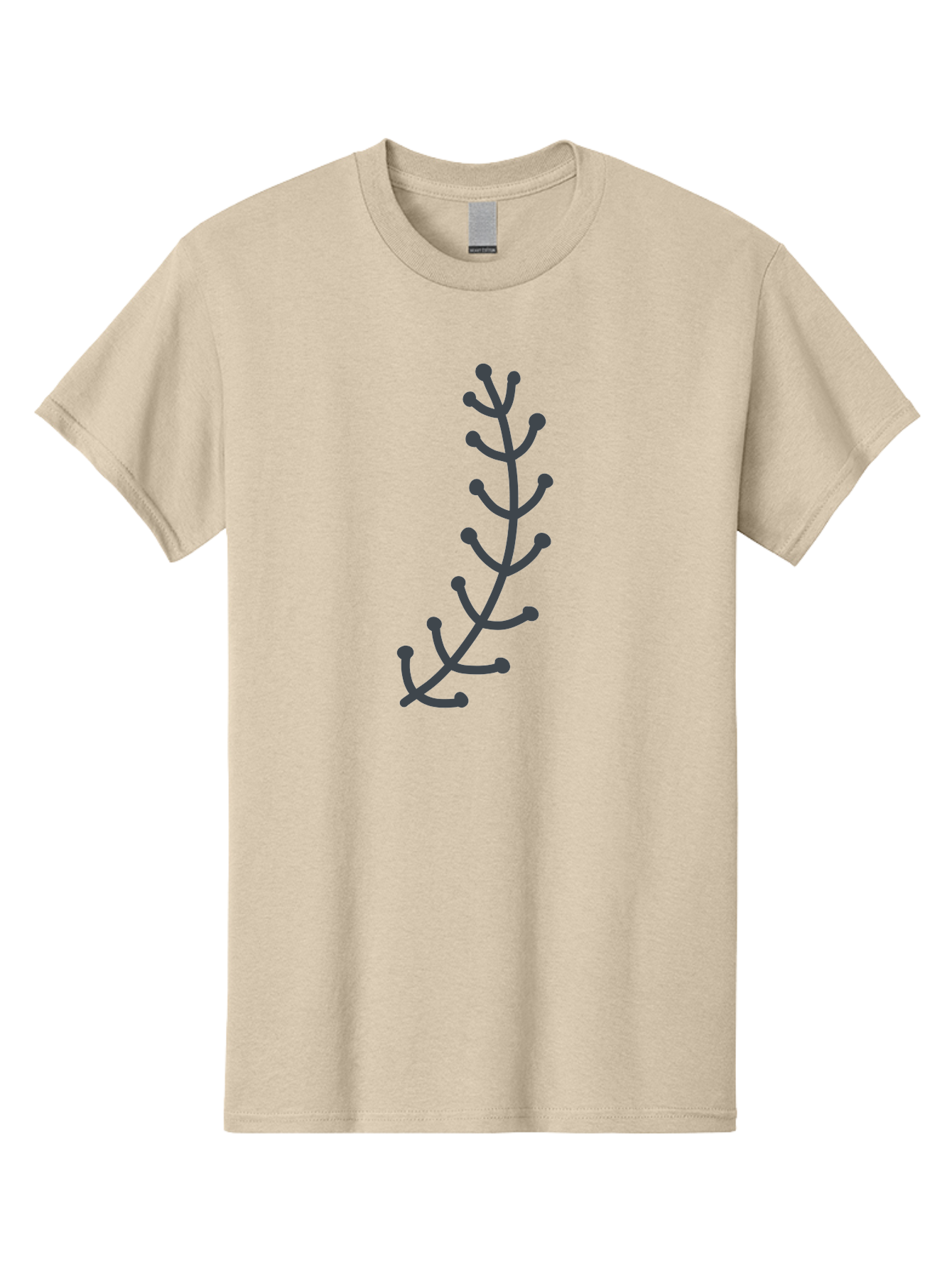 Twig Men'S Graphic Tee, 100% Cotton, Comfortable Casual Summer Wear, Machine Washable, Simple Plant Illustration, Purple Stems, Rounded Leaves, Digital Art, Minimalist Design, Abstract Botanical Aab814