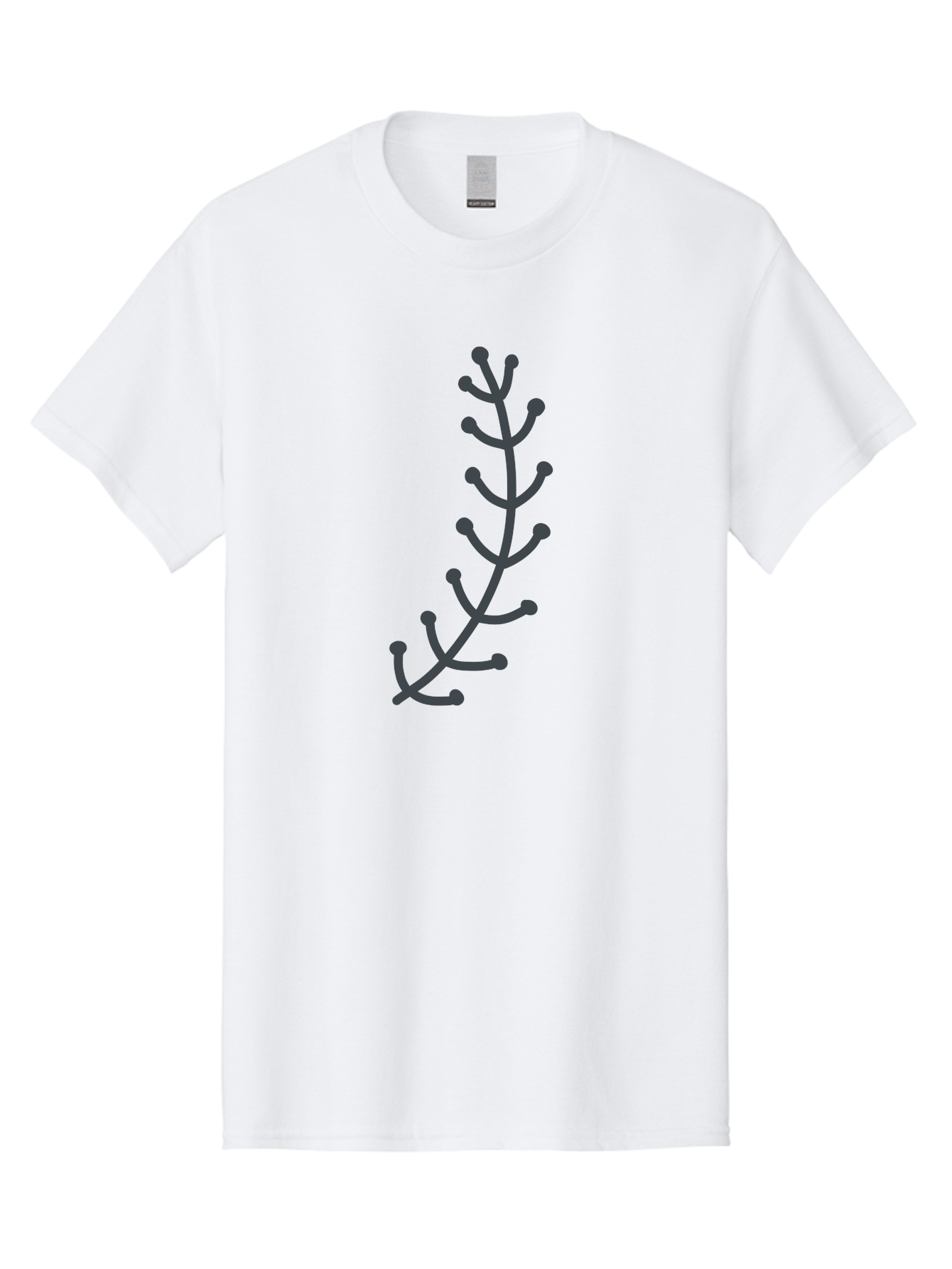 Twig Men'S Graphic Tee, 100% Cotton, Comfortable Casual Summer Wear, Machine Washable, Simple Plant Illustration, Purple Stems, Rounded Leaves, Digital Art, Minimalist Design, Abstract Botanical Aab814