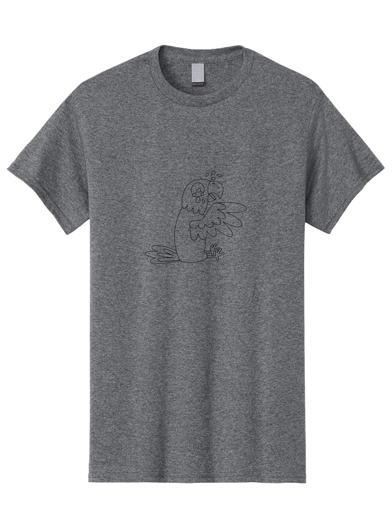 Crying-Parrot-2 Men'S Graphic Tee, 100% Cotton, Comfortable Casual Summer Wear, Machine Washable, Bird Crying, Sad Animal, Sorrowful Creature, Tears Falling, Unhappy Bird, Crying Parrot, Emotional Animal, Distressed Bird Aab827