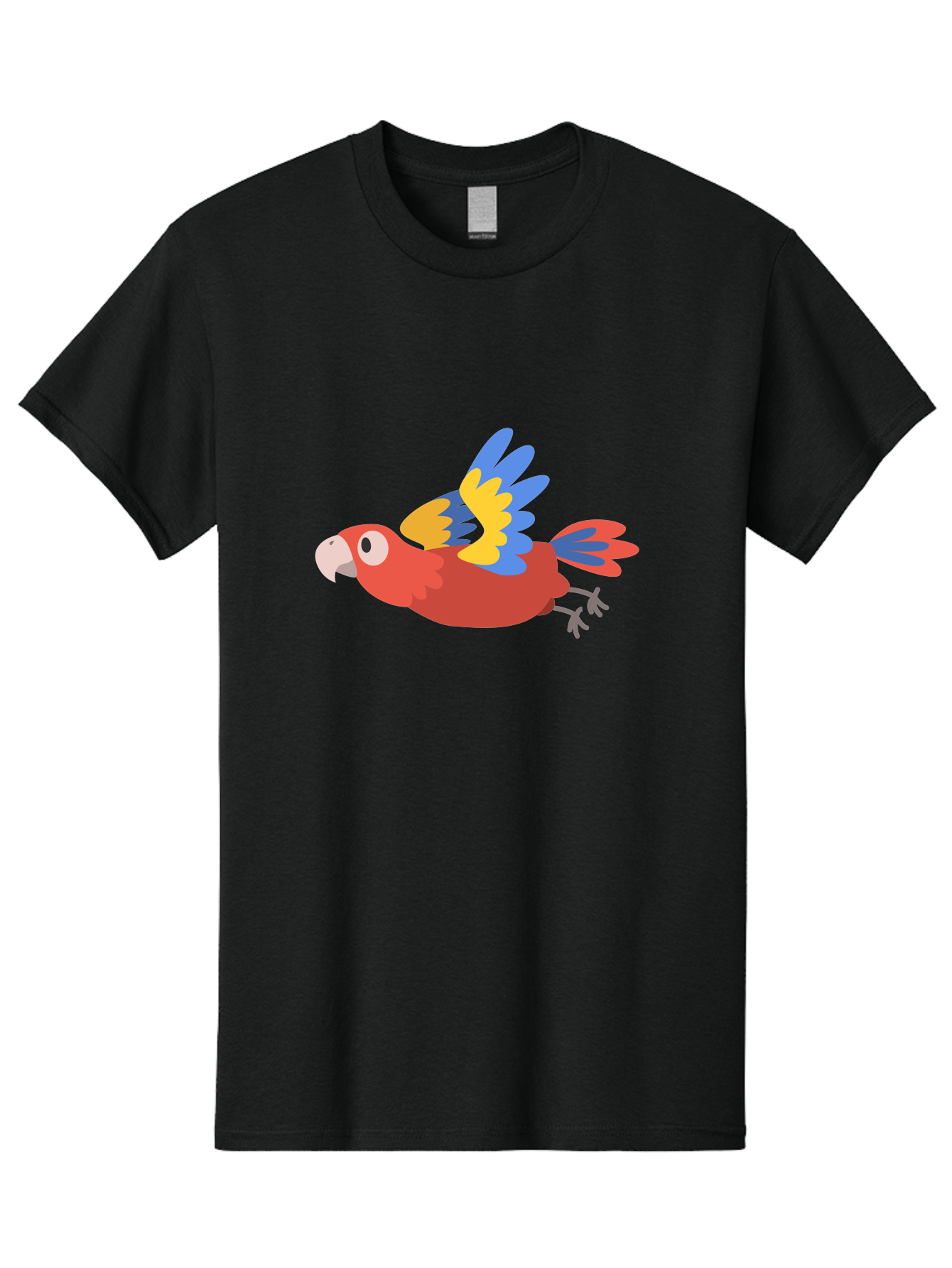Macaw-1 Men'S Graphic Tee, 100% Cotton, Comfortable Casual Summer Wear, Machine Washable, Red, Blue And Yellow Macaw, Colorful Parrot, Vibrant Plumage, Tropical Bird, Cartoon Style, Flying Macaw, Parrot Illustration Aab838