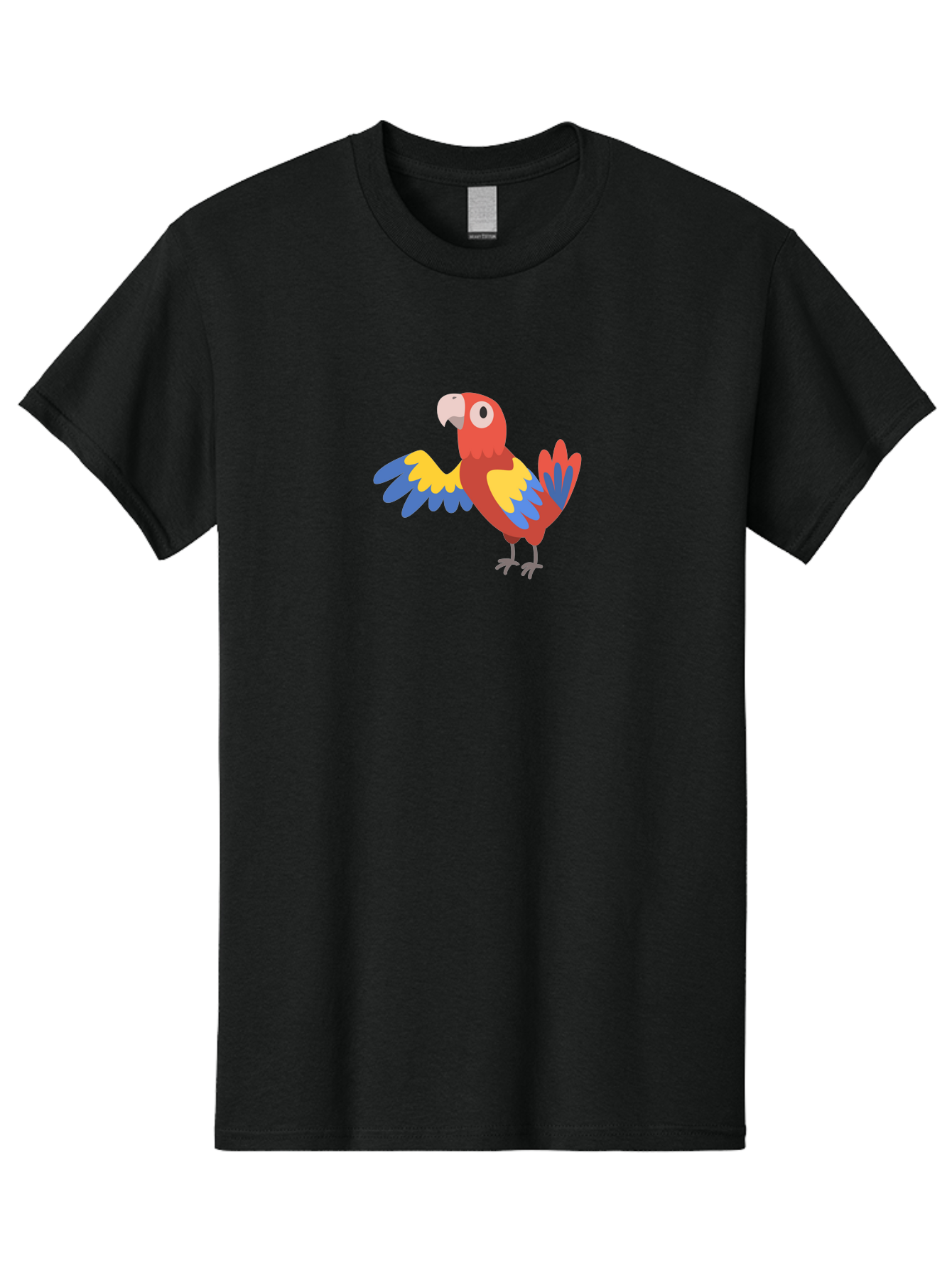 Macaw Men'S Graphic Tee, 100% Cotton, Comfortable Casual Summer Wear, Machine Washable, Colorful Parrot, Vibrant Red And Blue And Yellow Feathers, Cartoon Bird, Tropical Animal, Exotic Pet, Playful Creature Aab840