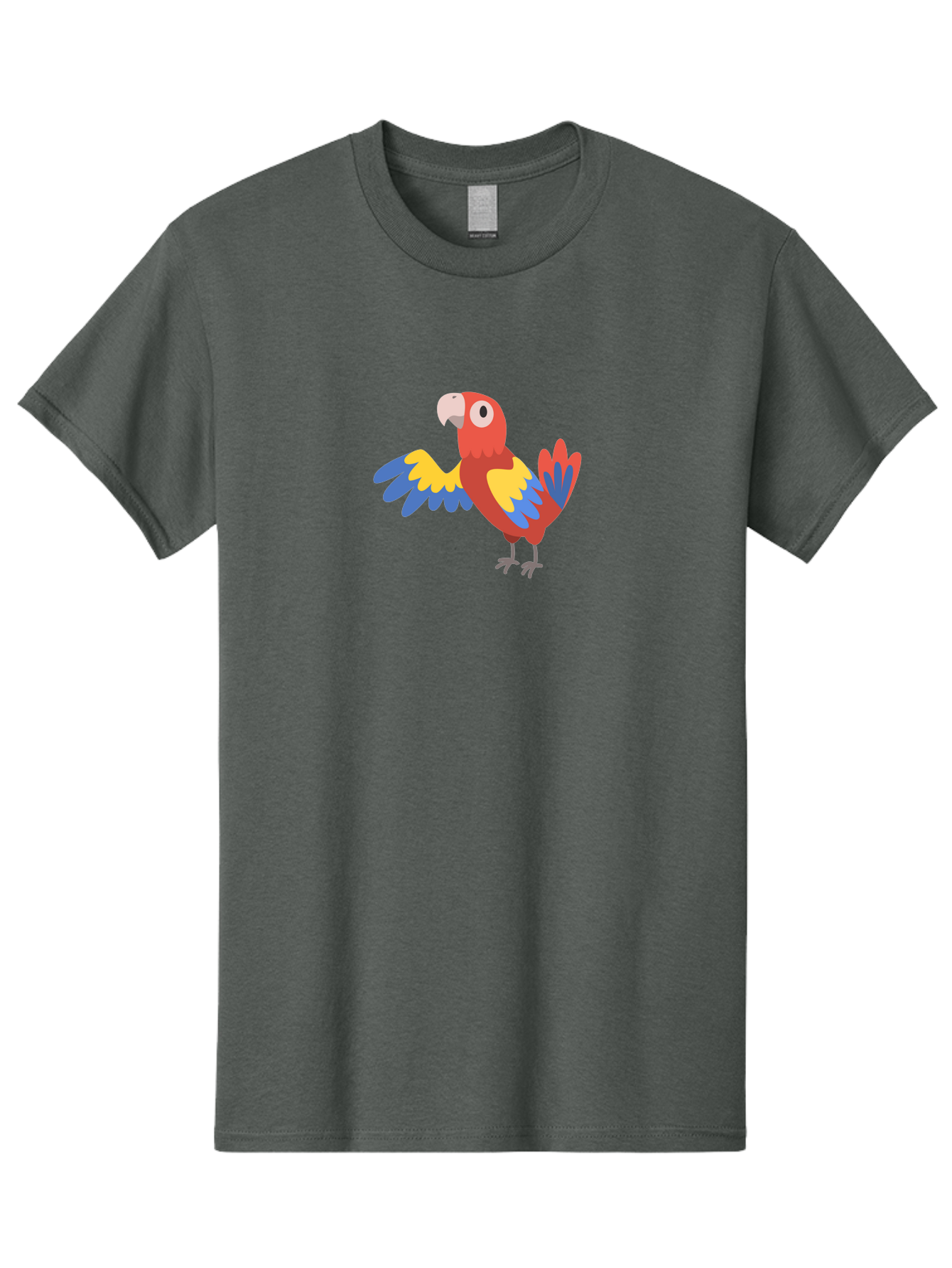 Macaw Men'S Graphic Tee, 100% Cotton, Comfortable Casual Summer Wear, Machine Washable, Colorful Parrot, Vibrant Red And Blue And Yellow Feathers, Cartoon Bird, Tropical Animal, Exotic Pet, Playful Creature Aab840