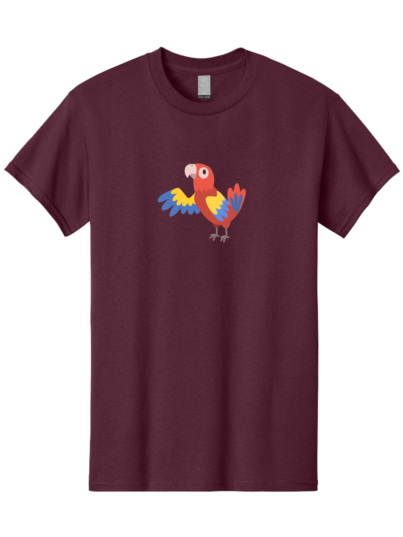 Macaw Men'S Graphic Tee, 100% Cotton, Comfortable Casual Summer Wear, Machine Washable, Colorful Parrot, Vibrant Red And Blue And Yellow Feathers, Cartoon Bird, Tropical Animal, Exotic Pet, Playful Creature Aab840