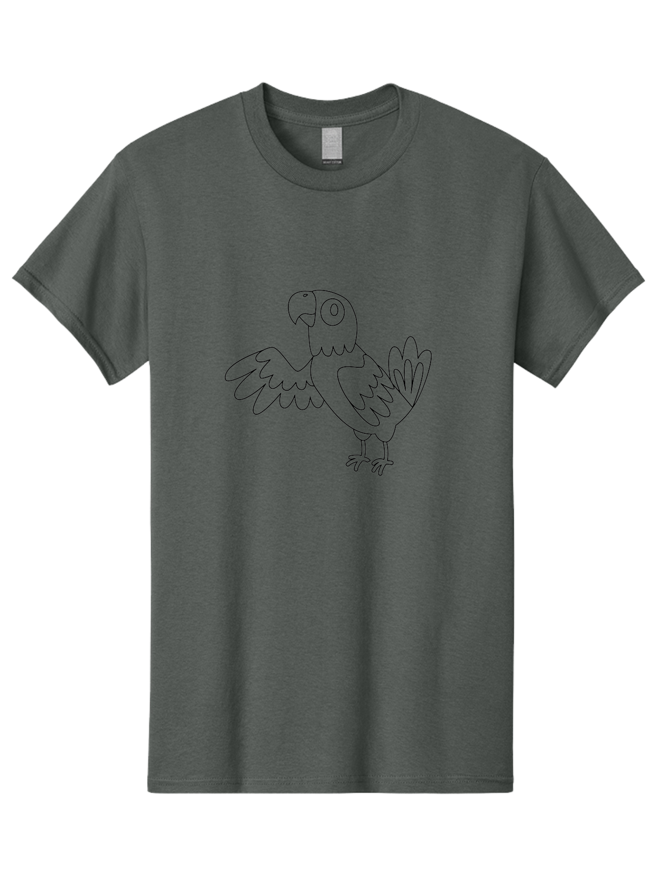 Parrot-5 Men'S Graphic Tee, 100% Cotton, Comfortable Casual Summer Wear, Machine Washable, Parrot Illustration, Simple Line Art, Cartoon Bird, Wildlife Graphic, Avian Design, Minimalist Artwork, Tropical Creature Aab853