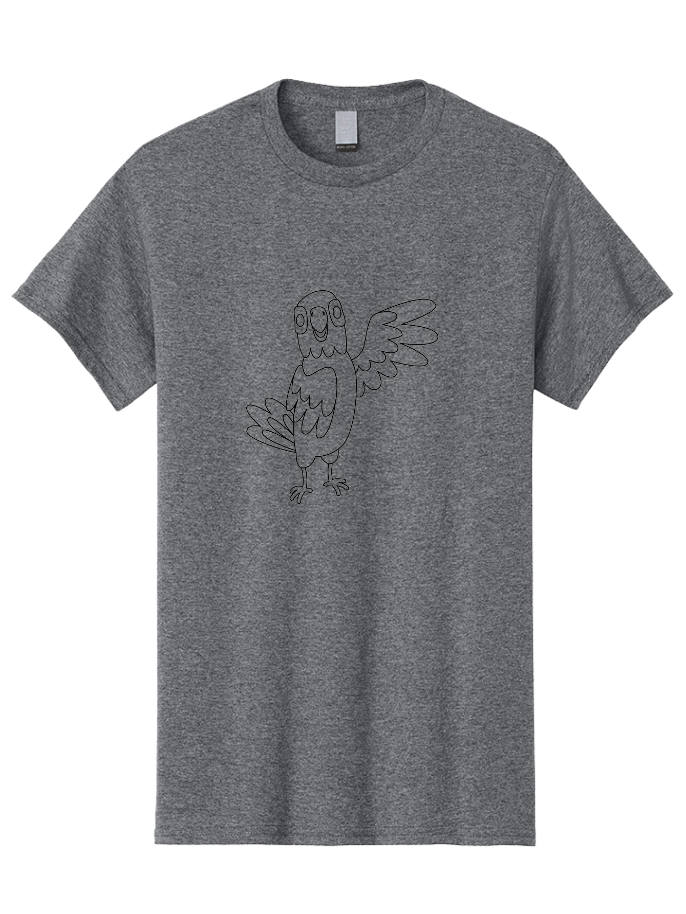 Parrot-7 Men'S Graphic Tee, 100% Cotton, Comfortable Casual Summer Wear, Machine Washable, Cartoon Parrot, Simple Drawing, Bird Illustration, Minimalist Design, Smiling Parrot, Tropical Bird, Winged Creature, Cute Animal, Graphic Icon Aab855