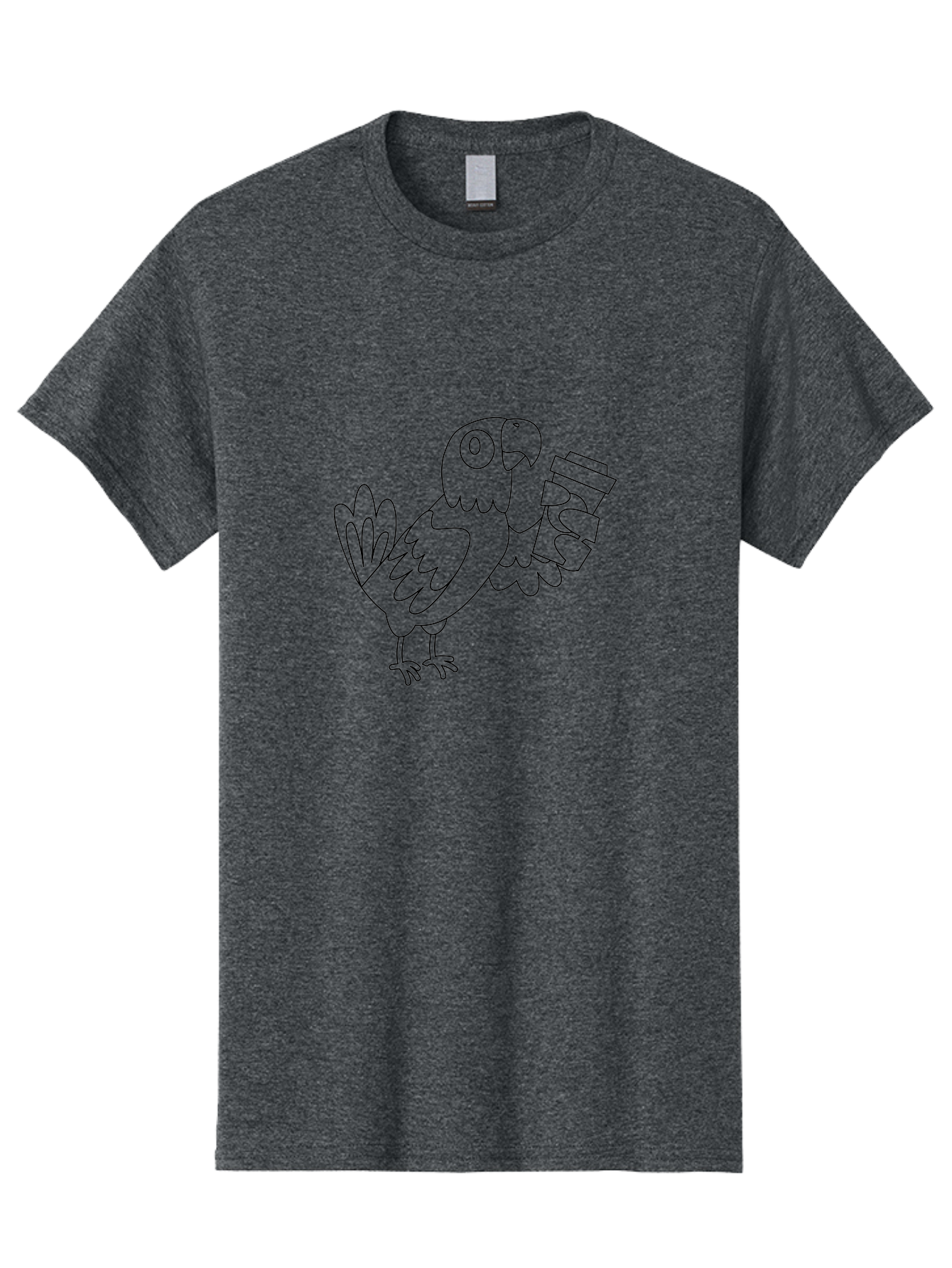 Parrot-Holding-Cups Men'S Graphic Tee, 100% Cotton, Comfortable Casual Summer Wear, Machine Washable, Parrot Holding Coffee, Coffee Lover, Bird With Coffee, Cartoon Parrot, Funny Parrot, Coffee Time Aab861