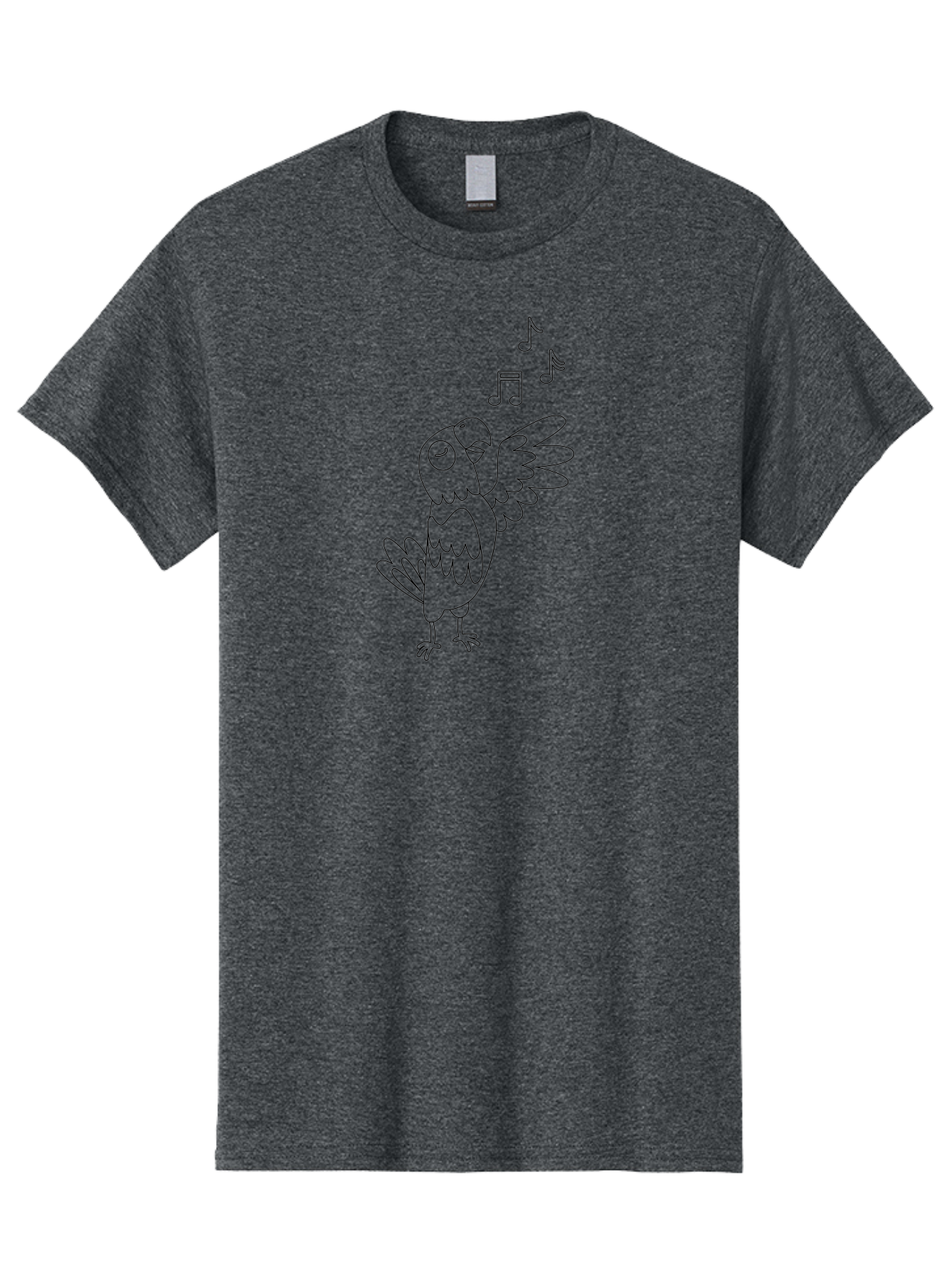 Singing-Parrot-2 Men'S Graphic Tee, 100% Cotton, Comfortable Casual Summer Wear, Machine Washable, Parrot Singing, Bird Song, Musical Notes, Cartoon Parrot, Bird Illustration, Singing Bird, Melody, Music, Parrot Illustration, Funny Parrot, Aab885