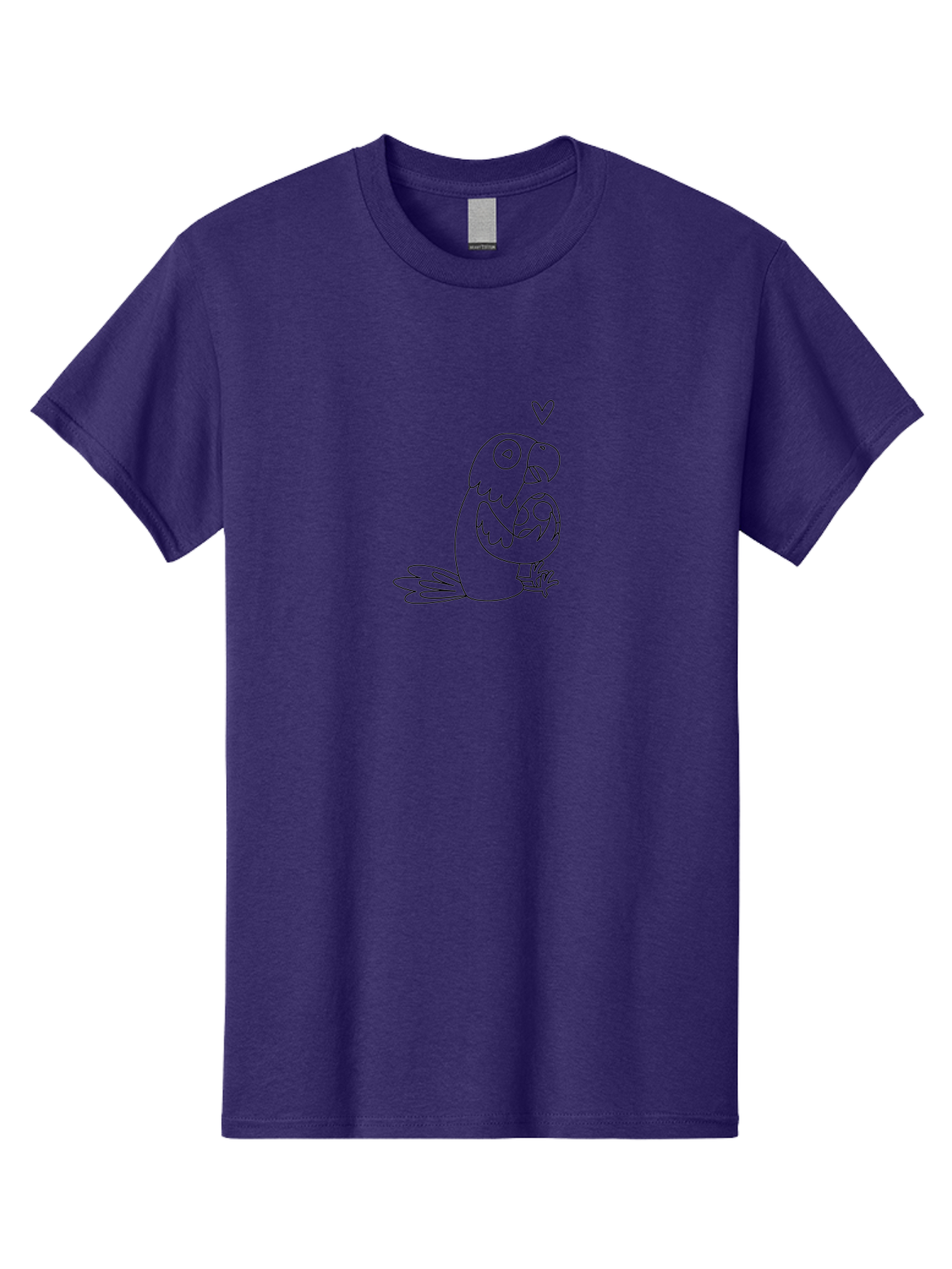 Two-Parrots-Hugging Men'S Graphic Tee, 100% Cotton, Comfortable Casual Summer Wear, Machine Washable, Parrot Hugging Chick, Cute Cartoon Animals, Bird Love, Adorable Illustration, Heartwarming Scene, Animal Affection, Tender Moment, Aab895