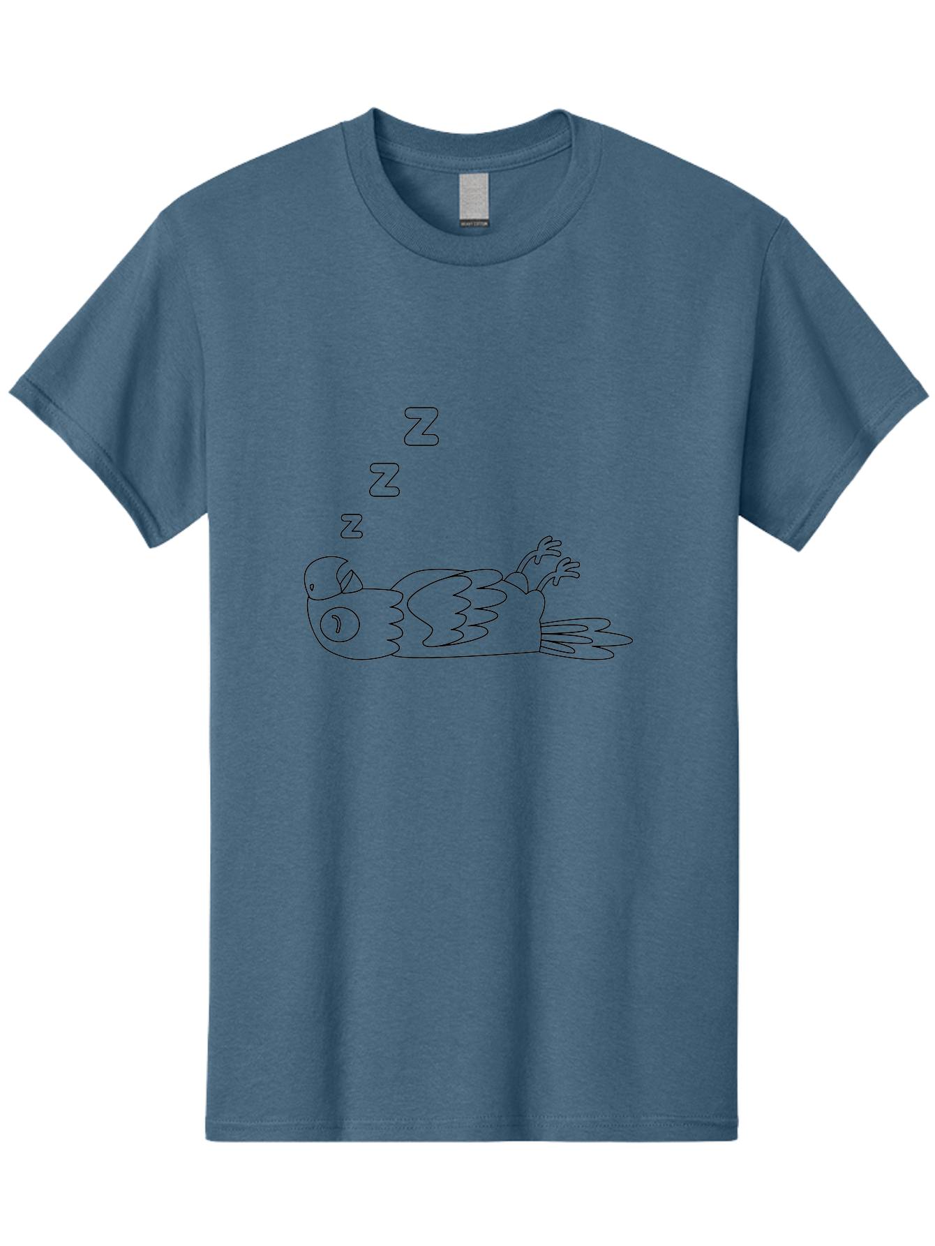 Z-Z-Z-Bird Men'S Graphic Tee, 100% Cotton, Comfortable Casual Summer Wear, Machine Washable, Sleeping Bird, Cartoon Character, Resting Animal, Dreamy Atmosphere, Peaceful Scene, Cute Illustration, Zzz, Sleep Mode, Relaxed Bird Aab897