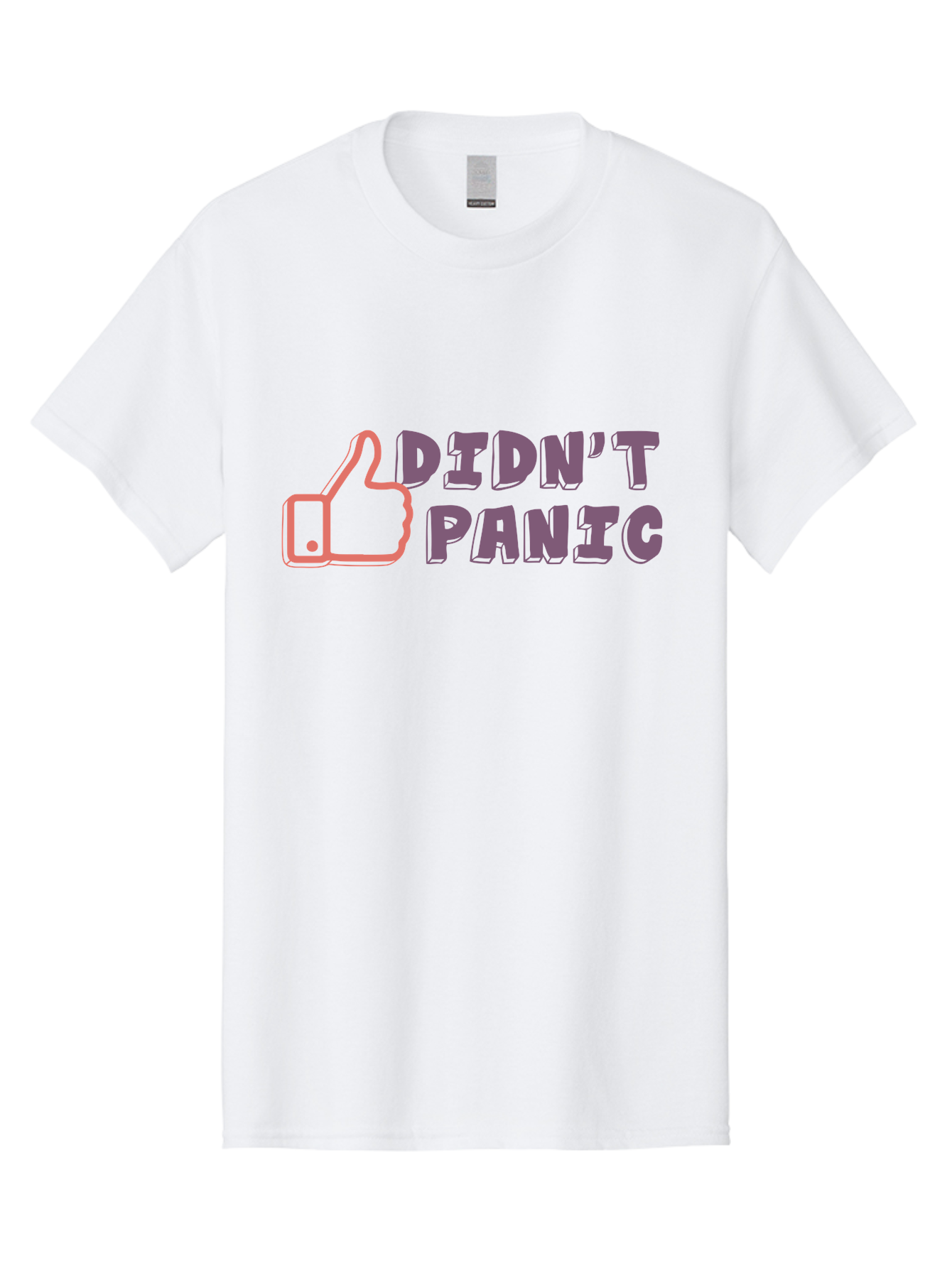 Didn-T-Panic Men'S Graphic Tee, 100% Cotton, Comfortable Casual Summer Wear, Machine Washable, Thumbs Up, Approval, Calmness, Confidence, Positivity, Humor, Parody, Sarcasm, Laid Back Attitude, Relaxed Vibe, Funny Meme Aab898