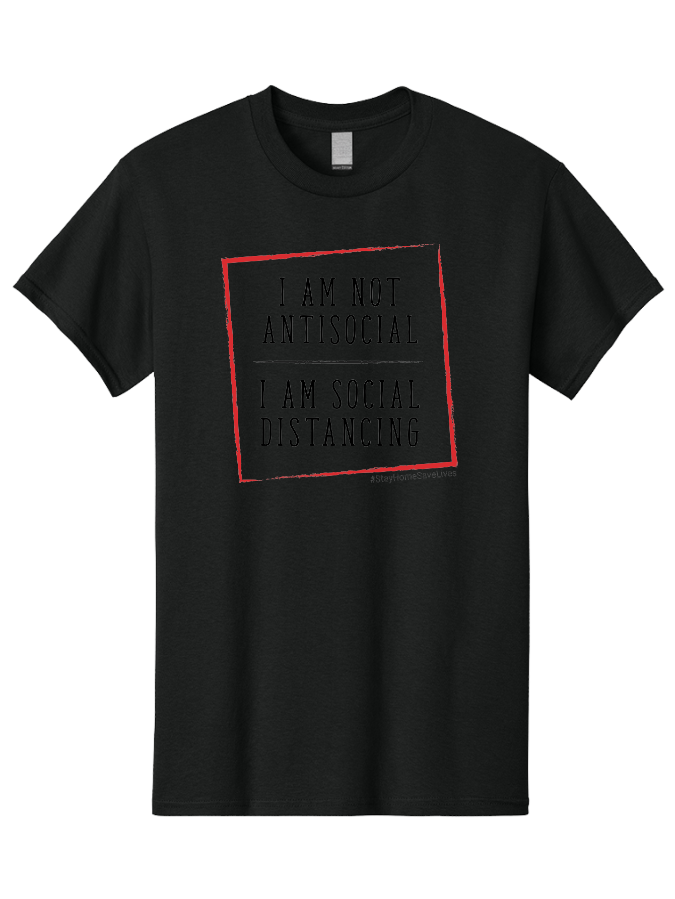 I-Am-Not-Antisocial-I-Am-Social-Distancing Men'S Graphic Tee, 100% Cotton, Comfortable Casual Summer Wear, Machine Washable, Social Distancing Awareness, Stay Home Save Lives, Covid-19 Prevention, Coronavirus Safety, Public Health Message, Aab904