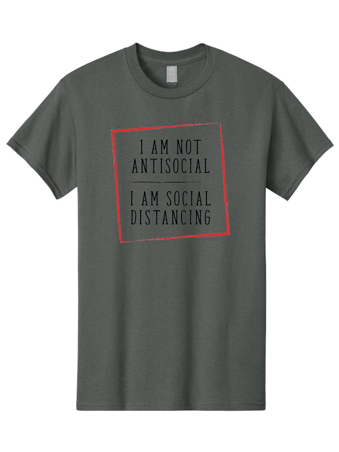 I-Am-Not-Antisocial-I-Am-Social-Distancing Men'S Graphic Tee, 100% Cotton, Comfortable Casual Summer Wear, Machine Washable, Social Distancing Awareness, Stay Home Save Lives, Covid-19 Prevention, Coronavirus Safety, Public Health Message, Aab904