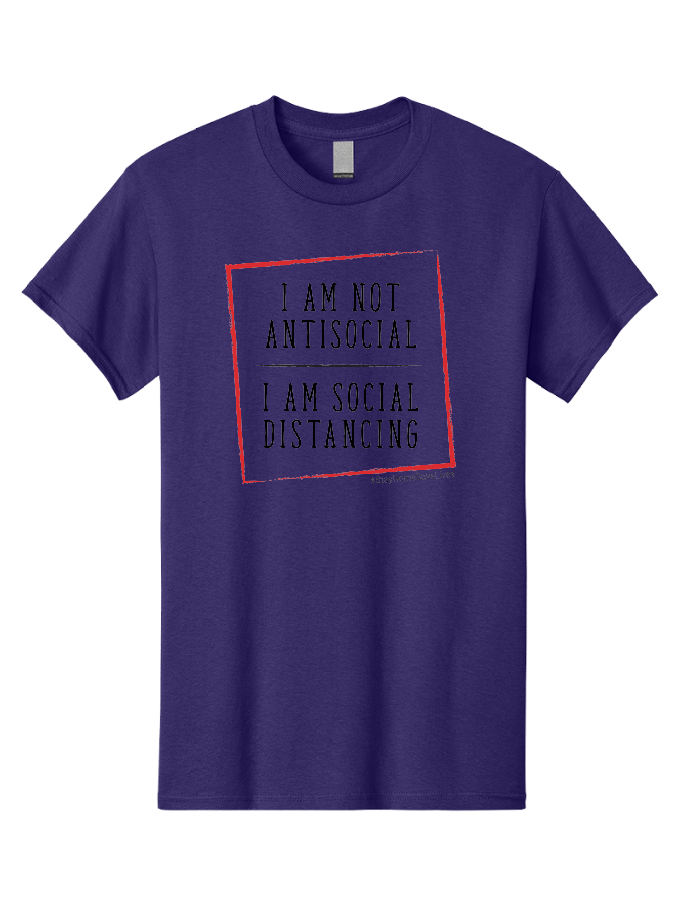 I-Am-Not-Antisocial-I-Am-Social-Distancing Men'S Graphic Tee, 100% Cotton, Comfortable Casual Summer Wear, Machine Washable, Social Distancing Awareness, Stay Home Save Lives, Covid-19 Prevention, Coronavirus Safety, Public Health Message, Aab904