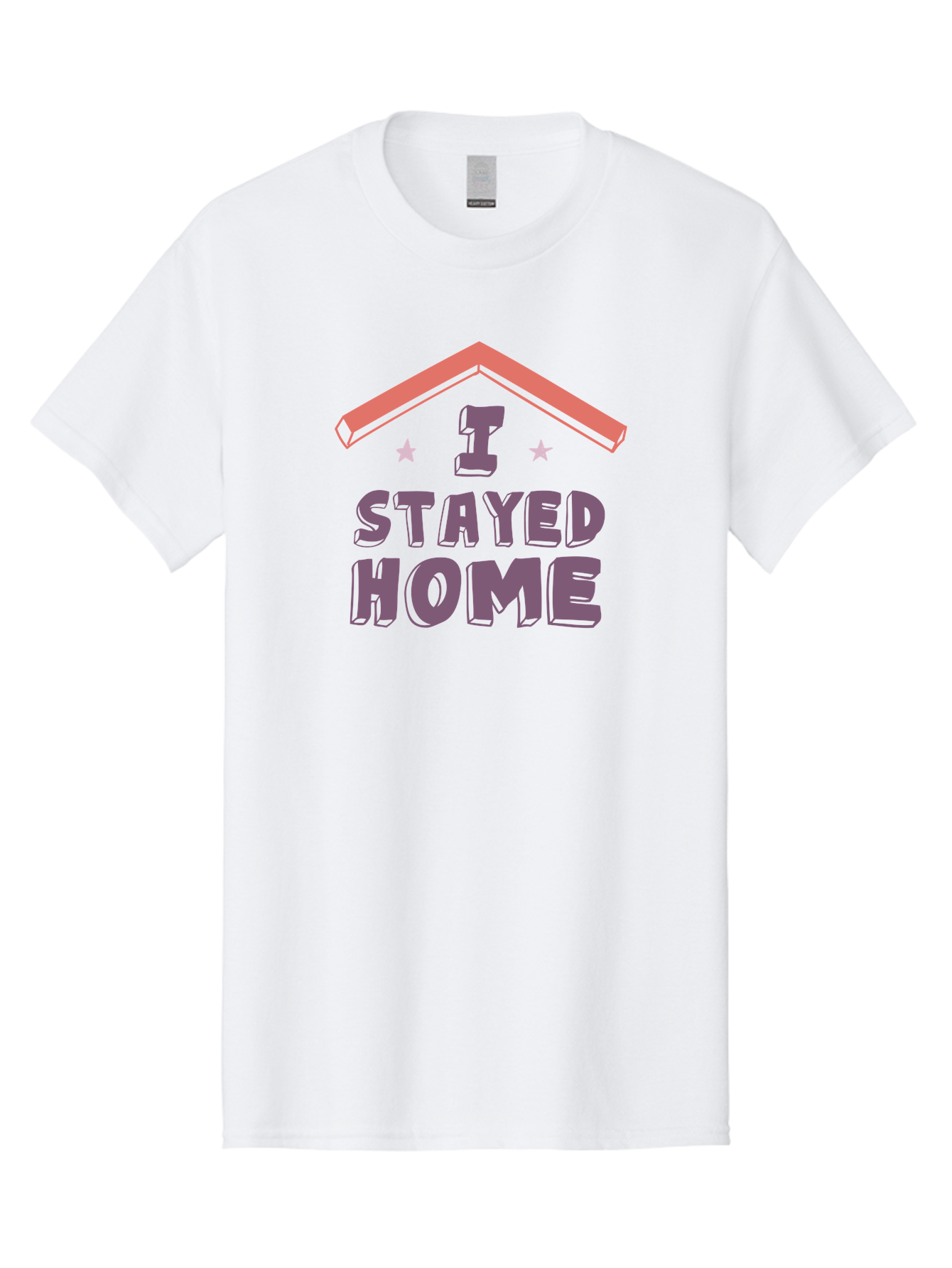 I-Stayed-Home Men'S Graphic Tee, 100% Cotton, Comfortable Casual Summer Wear, Machine Washable, Stay Home, Social Distancing, Covid-19 Awareness, Home Sweet Home, Quarantine Life, Lockdown, Purple And Pink Typography, Illustration Aab907