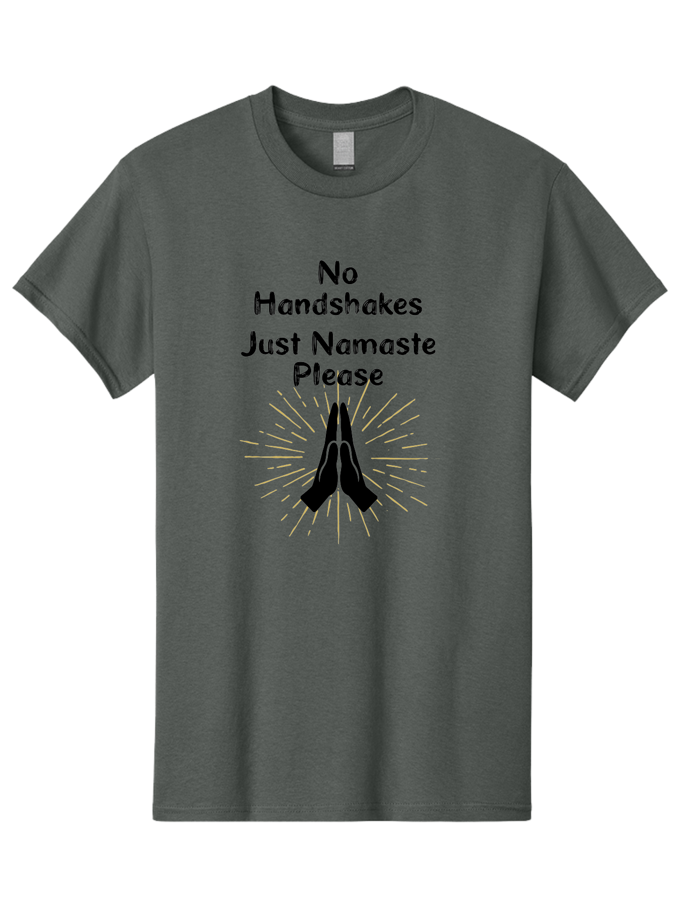 No-Handshakes-Just-Namaste Men'S Graphic Tee, 100% Cotton, Comfortable Casual Summer Wear, Machine Washable, Namaste Greeting, Hands Together, Prayer Pose, Yoga Symbol, Mindfulness, Spiritual Gesture, No Handshakes, Respectful Hello, Aab911