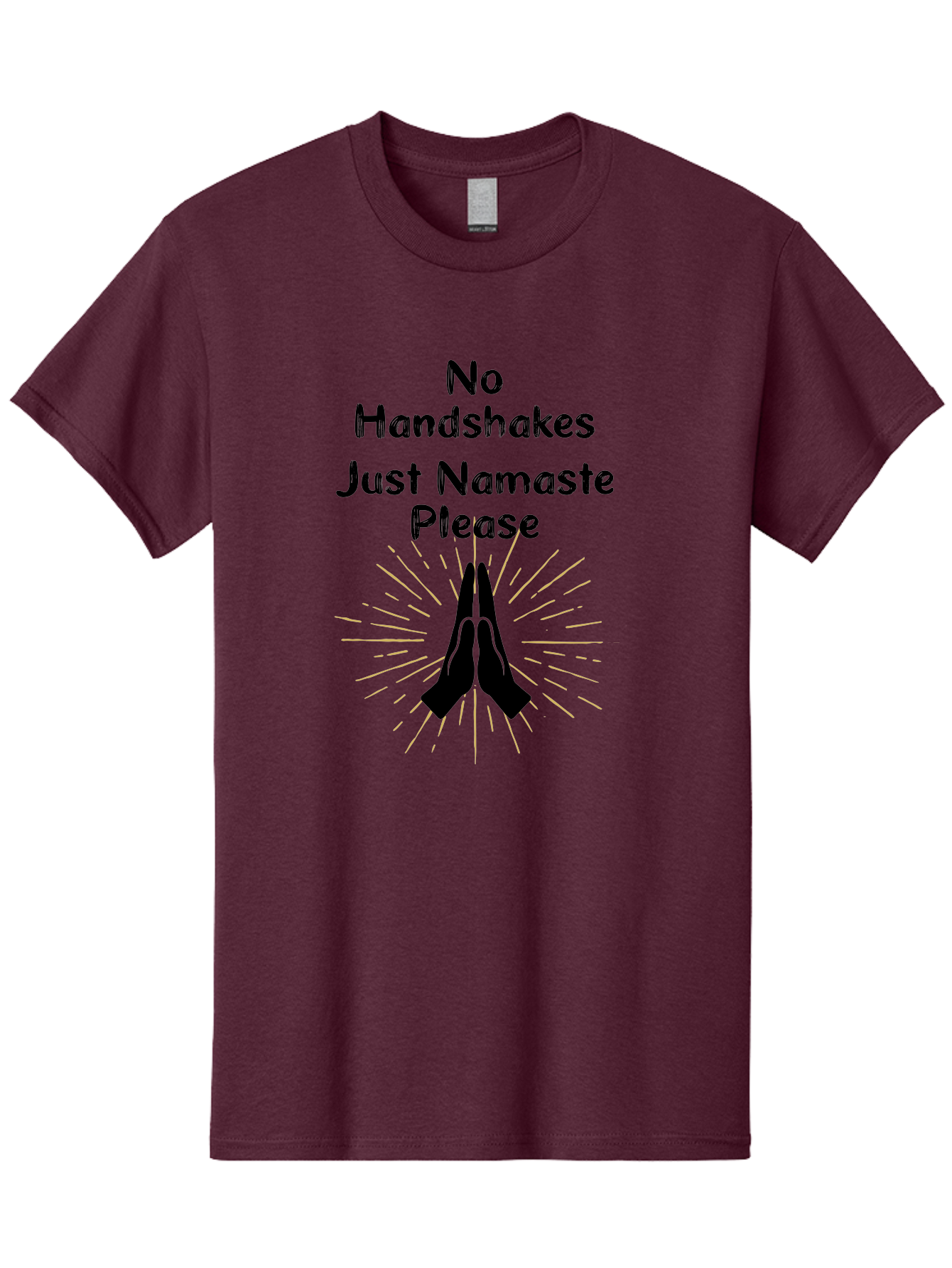 No-Handshakes-Just-Namaste Men'S Graphic Tee, 100% Cotton, Comfortable Casual Summer Wear, Machine Washable, Namaste Greeting, Hands Together, Prayer Pose, Yoga Symbol, Mindfulness, Spiritual Gesture, No Handshakes, Respectful Hello, Aab911