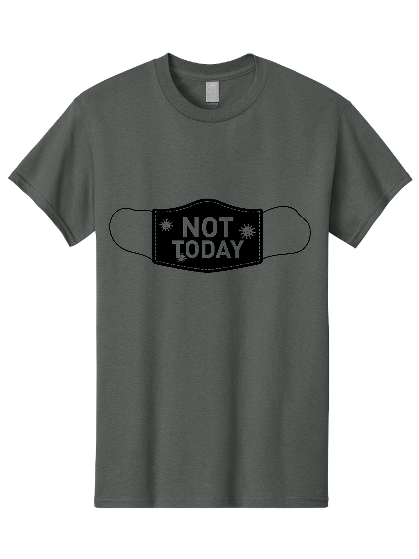 Not-Today-Face-Mask Men'S Graphic Tee, 100% Cotton, Comfortable Casual Summer Wear, Machine Washable, Protective Face Mask, Not Today Phrase, Germs And Viruses, Prevention And Protection, Health And Wellness, Covid-19 Awareness, Aab913