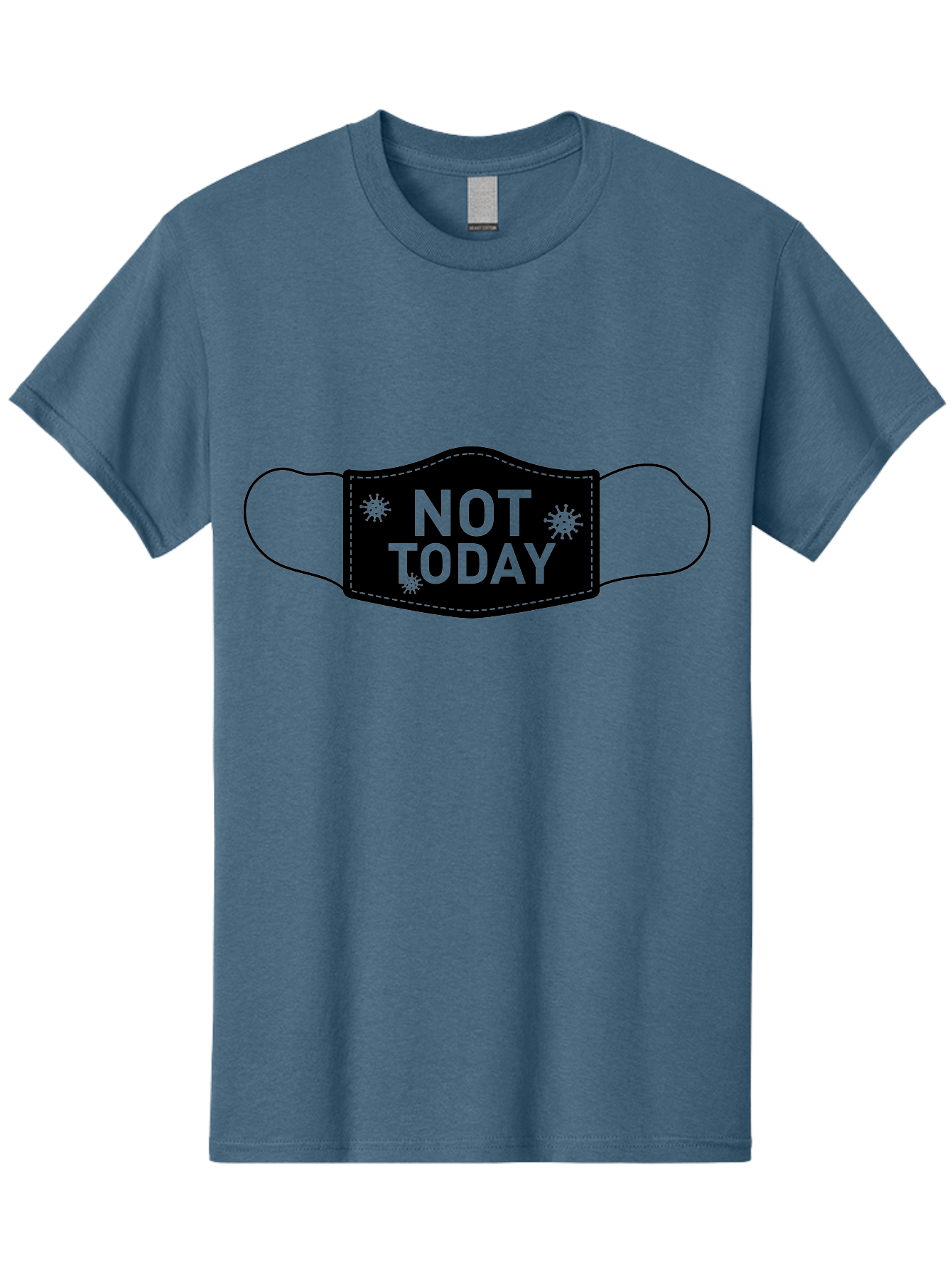 Not-Today-Face-Mask Men'S Graphic Tee, 100% Cotton, Comfortable Casual Summer Wear, Machine Washable, Protective Face Mask, Not Today Phrase, Germs And Viruses, Prevention And Protection, Health And Wellness, Covid-19 Awareness, Aab913