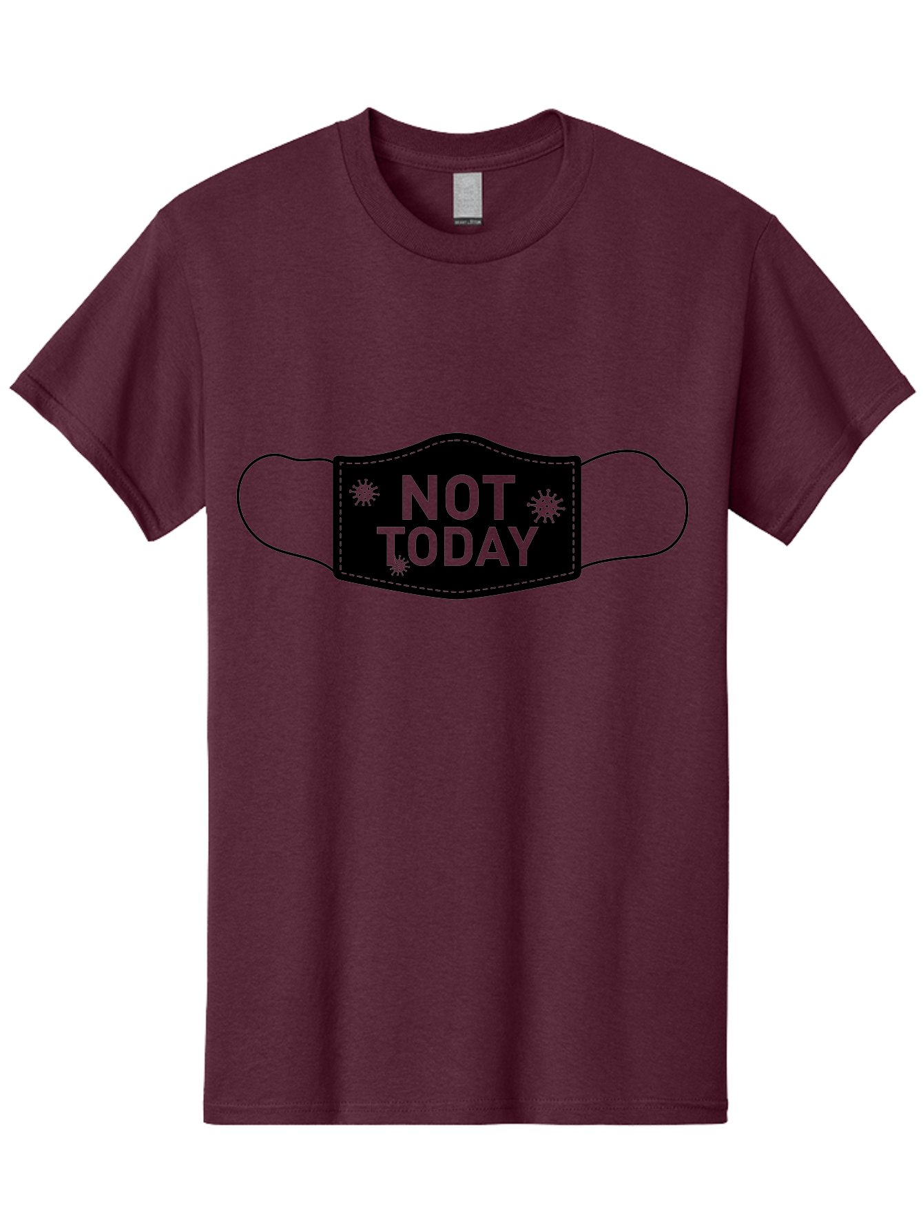 Not-Today-Face-Mask Men'S Graphic Tee, 100% Cotton, Comfortable Casual Summer Wear, Machine Washable, Protective Face Mask, Not Today Phrase, Germs And Viruses, Prevention And Protection, Health And Wellness, Covid-19 Awareness, Aab913