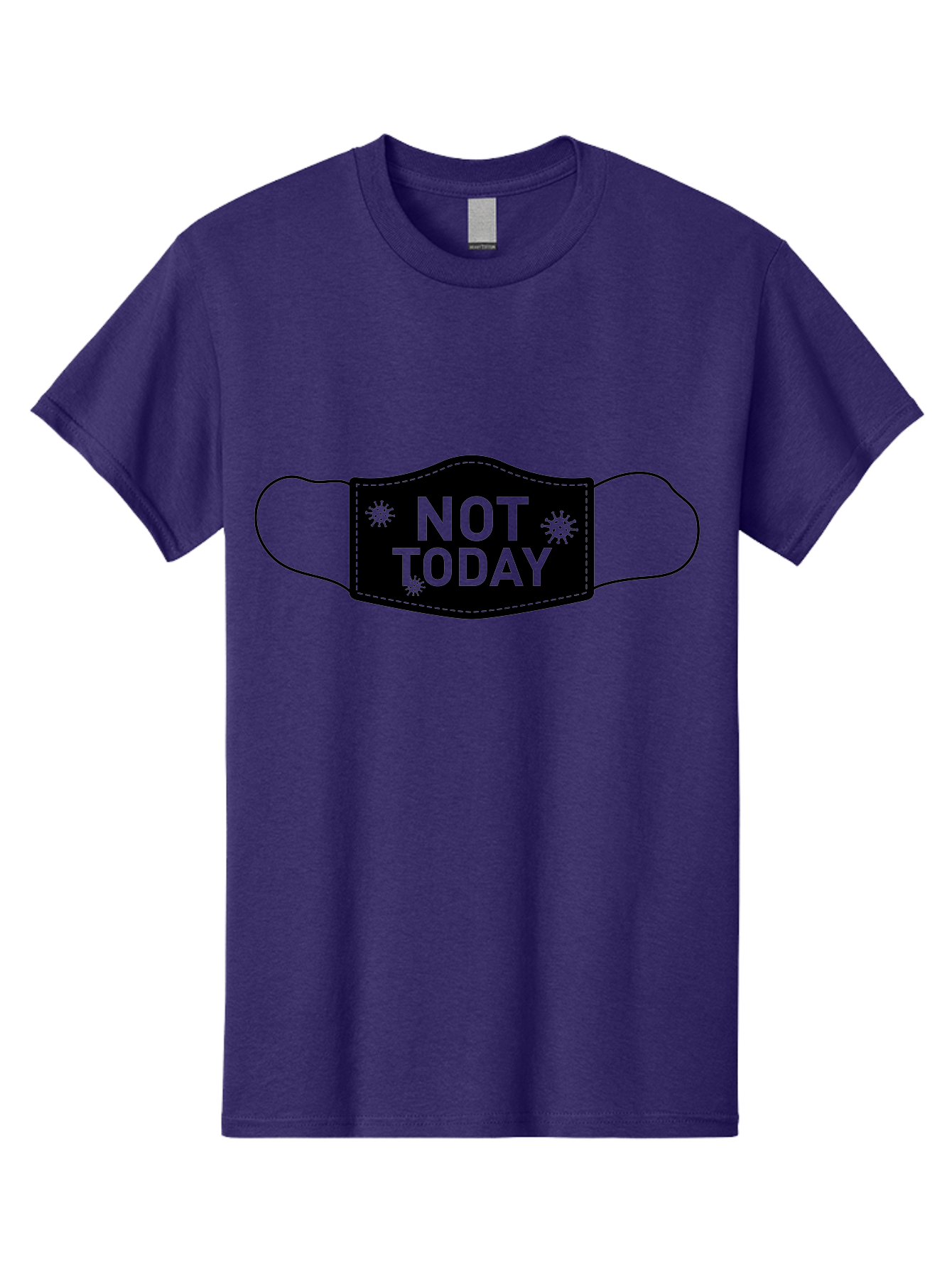 Not-Today-Face-Mask Men'S Graphic Tee, 100% Cotton, Comfortable Casual Summer Wear, Machine Washable, Protective Face Mask, Not Today Phrase, Germs And Viruses, Prevention And Protection, Health And Wellness, Covid-19 Awareness, Aab913
