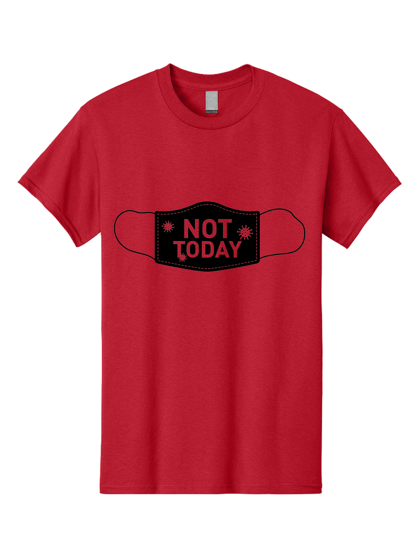Not-Today-Face-Mask Men'S Graphic Tee, 100% Cotton, Comfortable Casual Summer Wear, Machine Washable, Protective Face Mask, Not Today Phrase, Germs And Viruses, Prevention And Protection, Health And Wellness, Covid-19 Awareness, Aab913