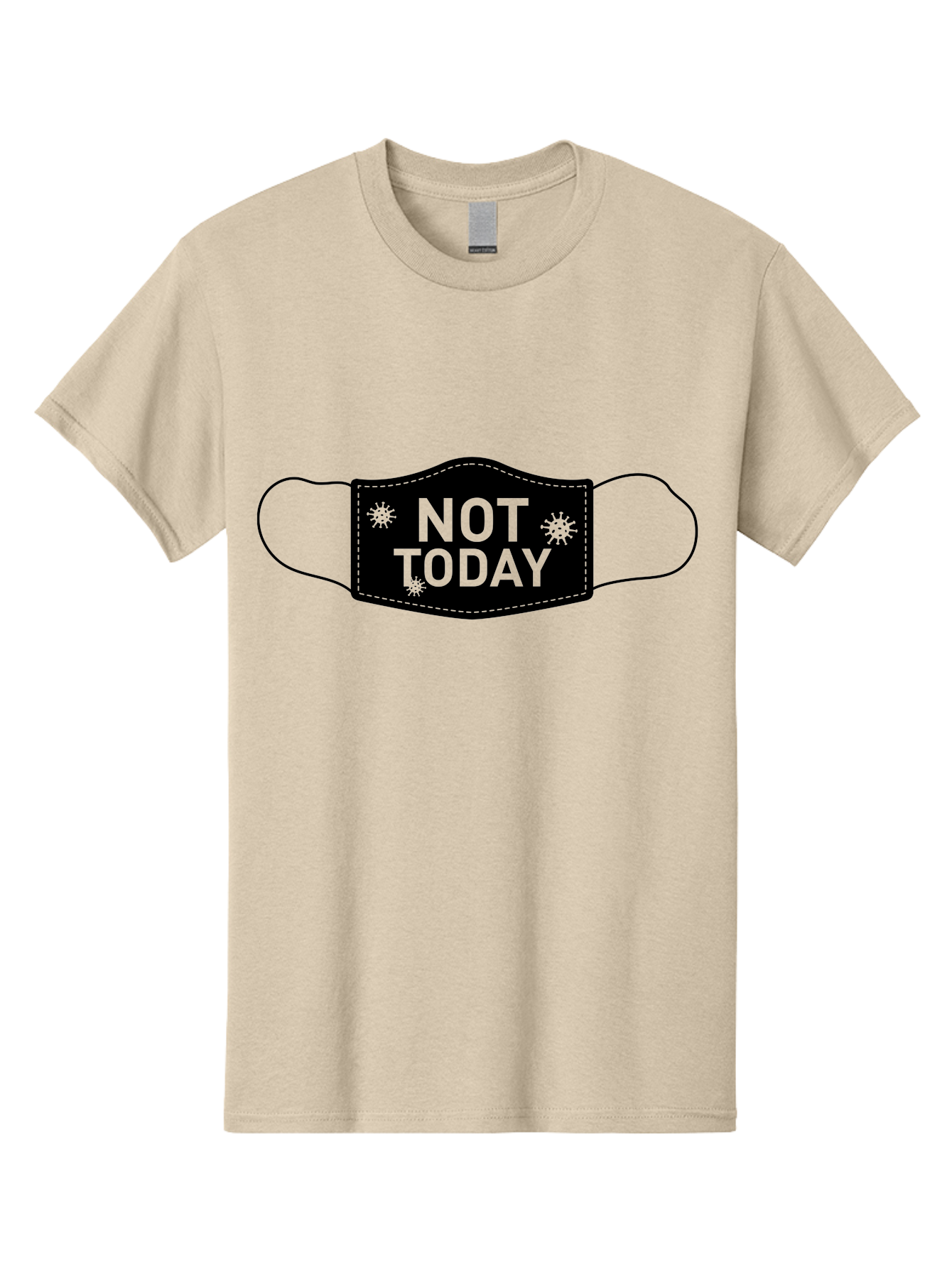 Not-Today-Face-Mask Men'S Graphic Tee, 100% Cotton, Comfortable Casual Summer Wear, Machine Washable, Protective Face Mask, Not Today Phrase, Germs And Viruses, Prevention And Protection, Health And Wellness, Covid-19 Awareness, Aab913