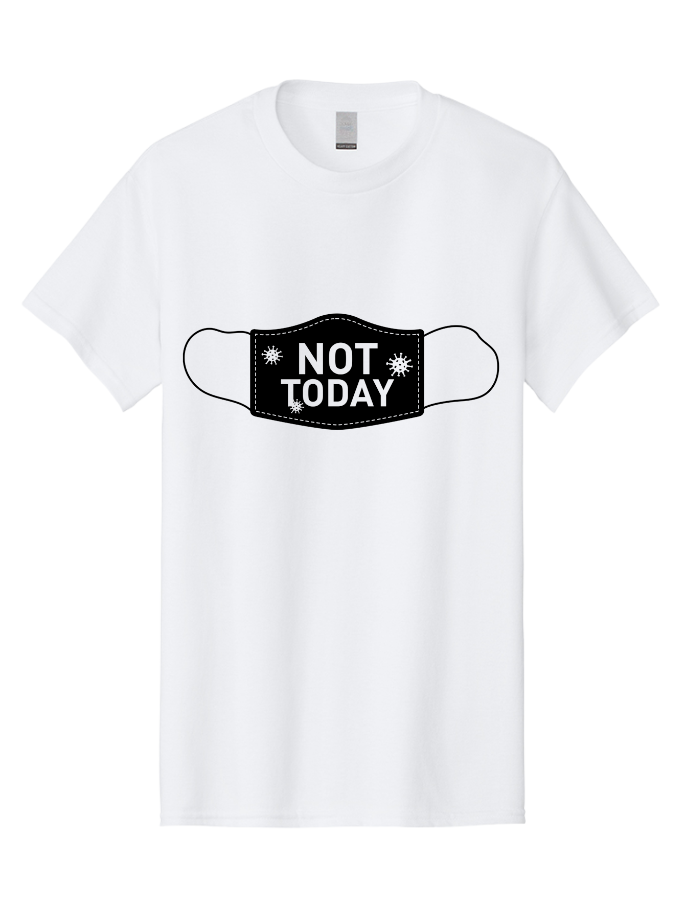 Not-Today-Face-Mask Men'S Graphic Tee, 100% Cotton, Comfortable Casual Summer Wear, Machine Washable, Protective Face Mask, Not Today Phrase, Germs And Viruses, Prevention And Protection, Health And Wellness, Covid-19 Awareness, Aab913