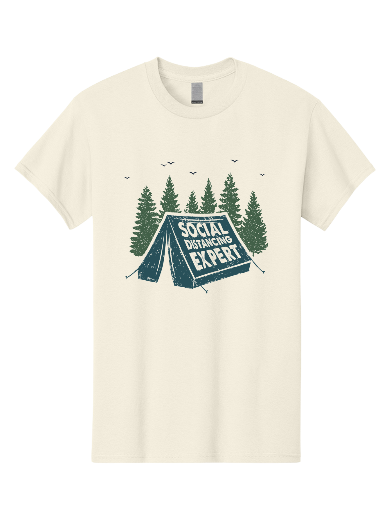 Social-Distancing-Expert-1 Men'S Graphic Tee, 100% Cotton, Comfortable Casual Summer Wear, Machine Washable, Camping Tent, Social Distancing Expert, Wilderness Adventure, Outdoor Recreation, Coronavirus Safety, Camping Humor, Tent Camping, Aab918