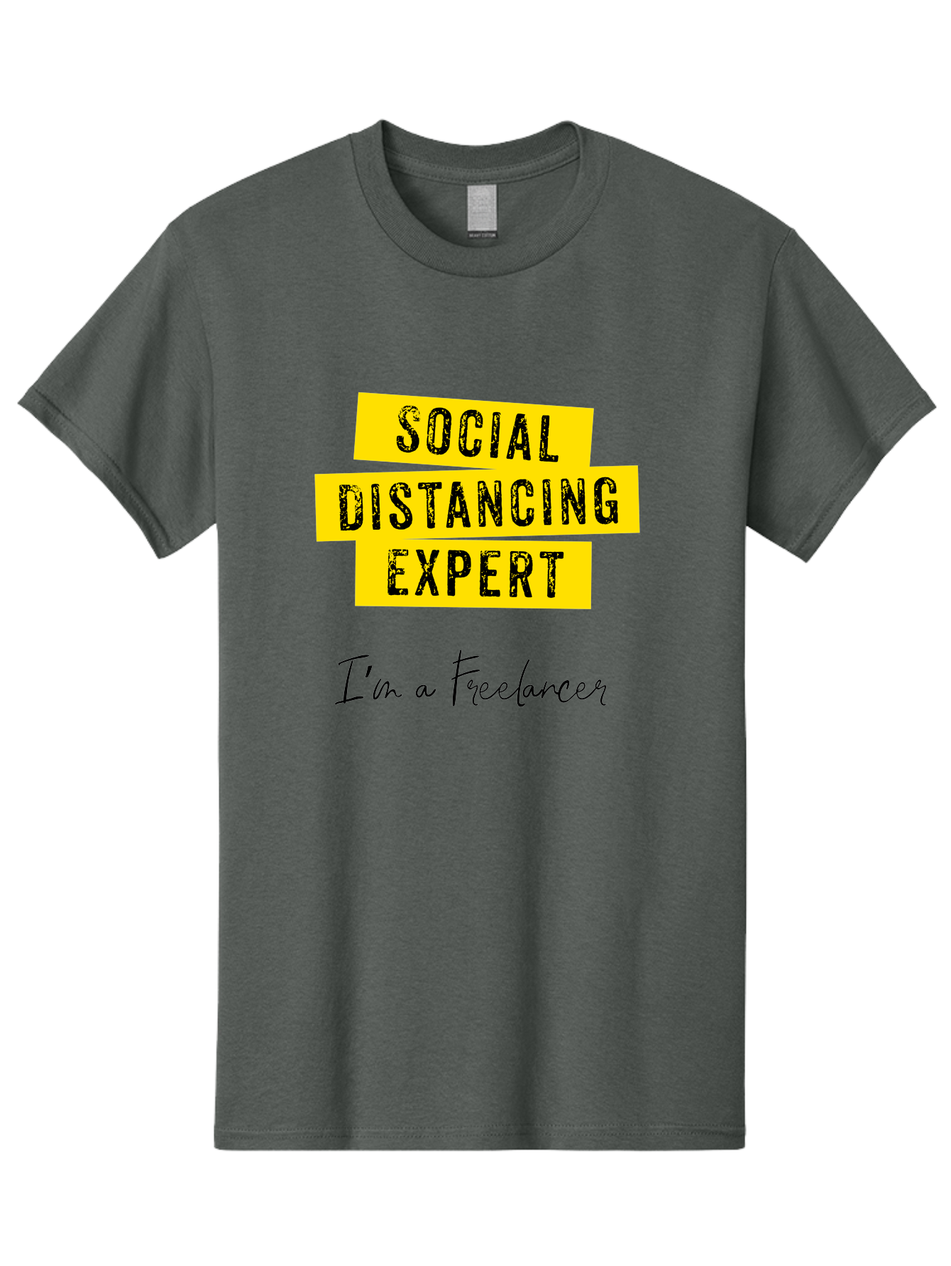 Social-Distancing-Expert Men'S Graphic Tee, 100% Cotton, Comfortable Casual Summer Wear, Machine Washable, Freelancer, Social Distancing Expert, Remote Work, Independent Professional, Flexible Career, Self-Employed, Covid-19, Pandemic Response Aab919