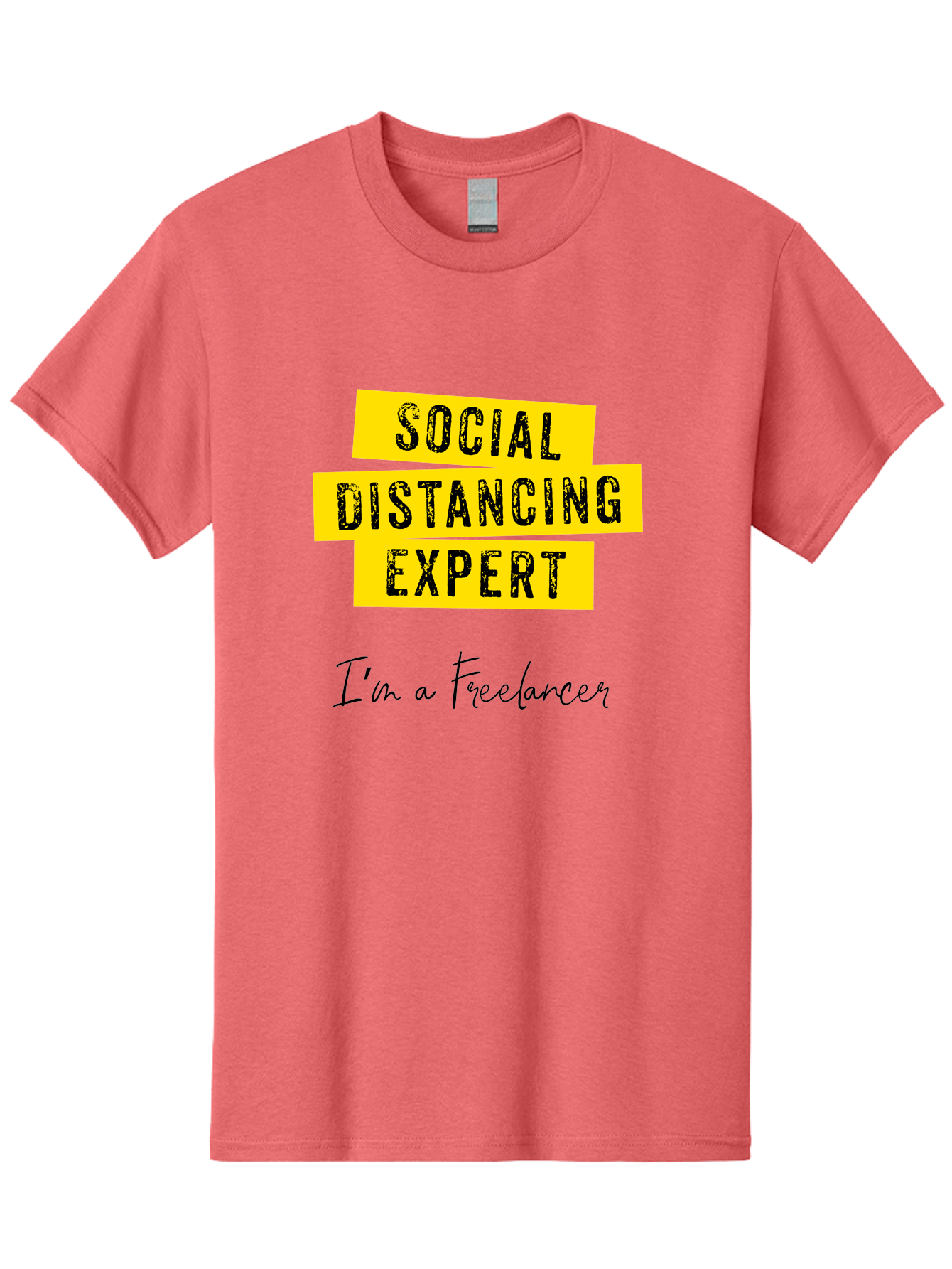 Social-Distancing-Expert Men'S Graphic Tee, 100% Cotton, Comfortable Casual Summer Wear, Machine Washable, Freelancer, Social Distancing Expert, Remote Work, Independent Professional, Flexible Career, Self-Employed, Covid-19, Pandemic Response Aab919