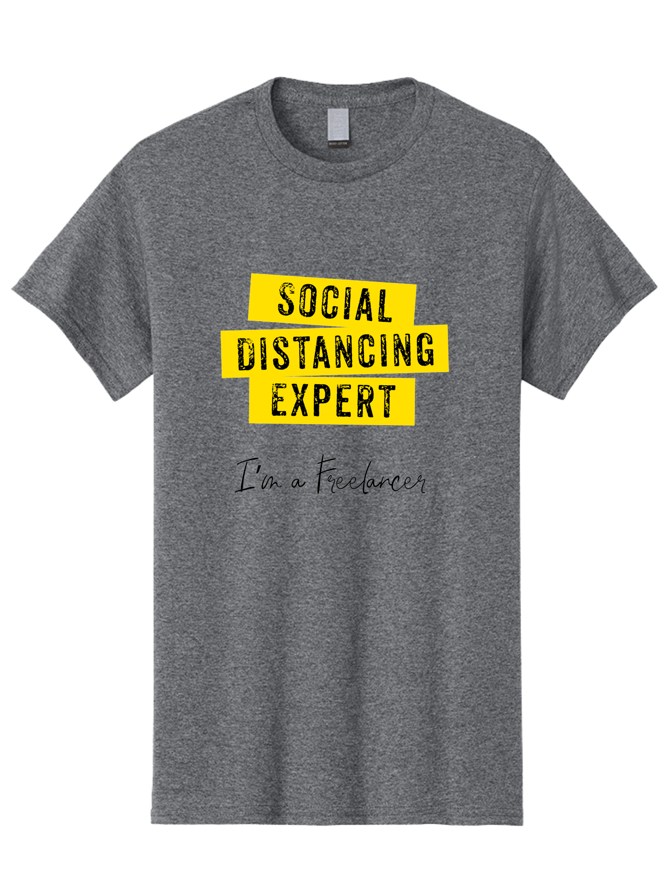 Social-Distancing-Expert Men'S Graphic Tee, 100% Cotton, Comfortable Casual Summer Wear, Machine Washable, Freelancer, Social Distancing Expert, Remote Work, Independent Professional, Flexible Career, Self-Employed, Covid-19, Pandemic Response Aab919