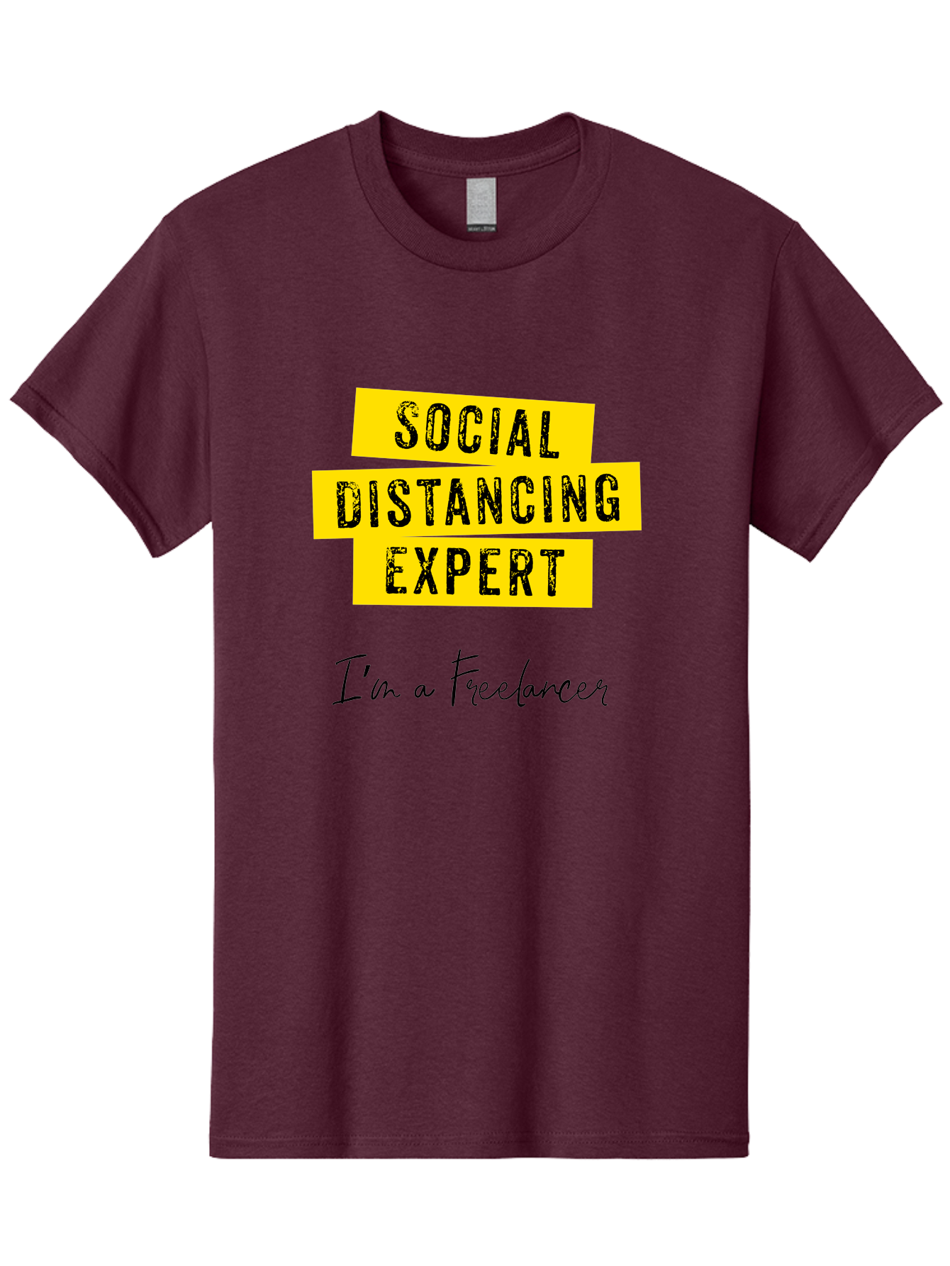 Social-Distancing-Expert Men'S Graphic Tee, 100% Cotton, Comfortable Casual Summer Wear, Machine Washable, Freelancer, Social Distancing Expert, Remote Work, Independent Professional, Flexible Career, Self-Employed, Covid-19, Pandemic Response Aab919