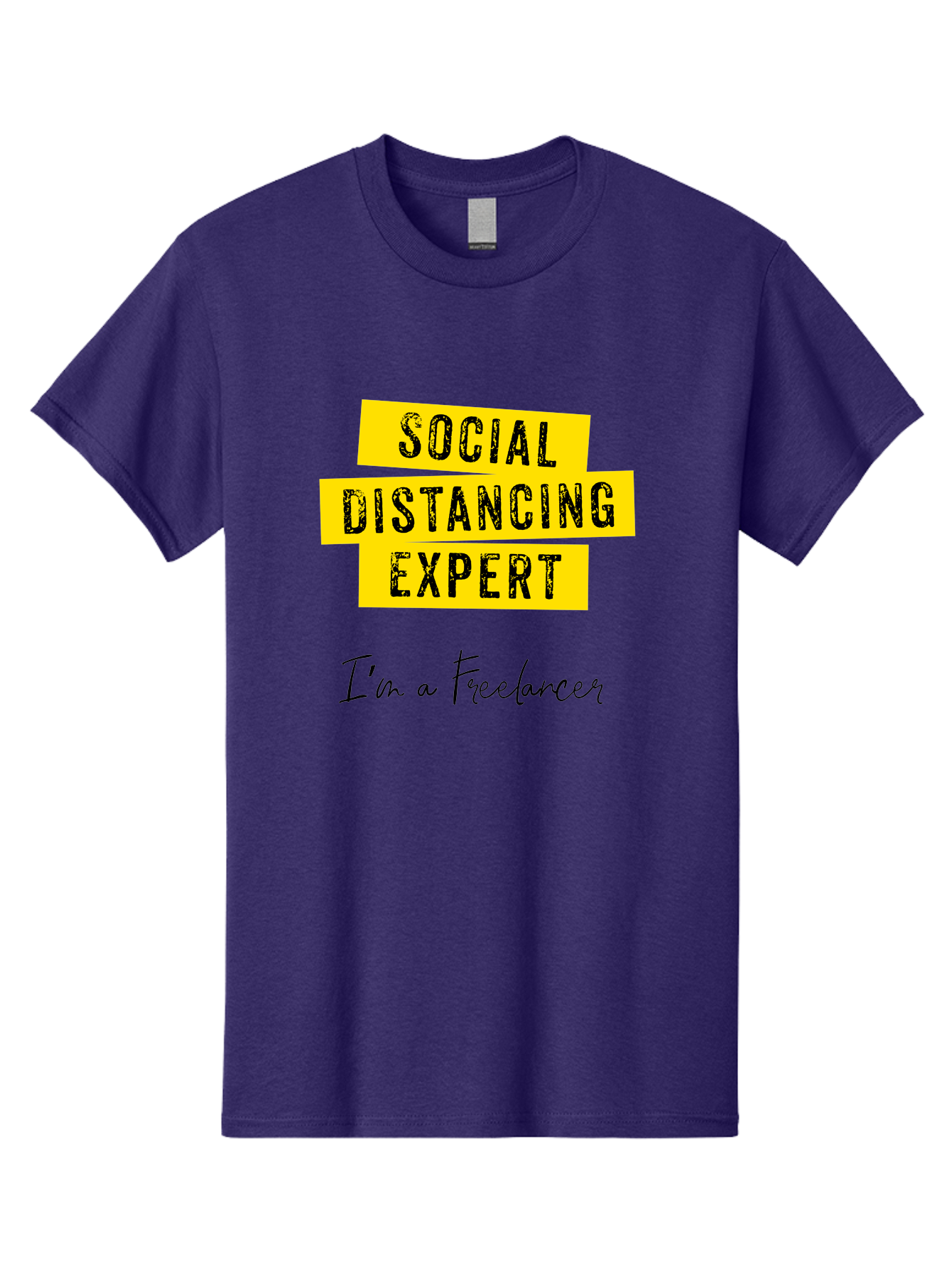 Social-Distancing-Expert Men'S Graphic Tee, 100% Cotton, Comfortable Casual Summer Wear, Machine Washable, Freelancer, Social Distancing Expert, Remote Work, Independent Professional, Flexible Career, Self-Employed, Covid-19, Pandemic Response Aab919