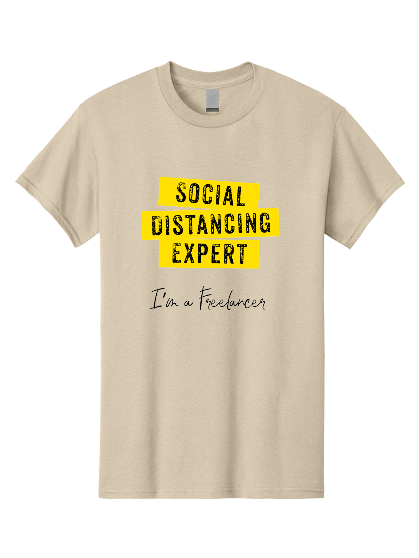Social-Distancing-Expert Men'S Graphic Tee, 100% Cotton, Comfortable Casual Summer Wear, Machine Washable, Freelancer, Social Distancing Expert, Remote Work, Independent Professional, Flexible Career, Self-Employed, Covid-19, Pandemic Response Aab919